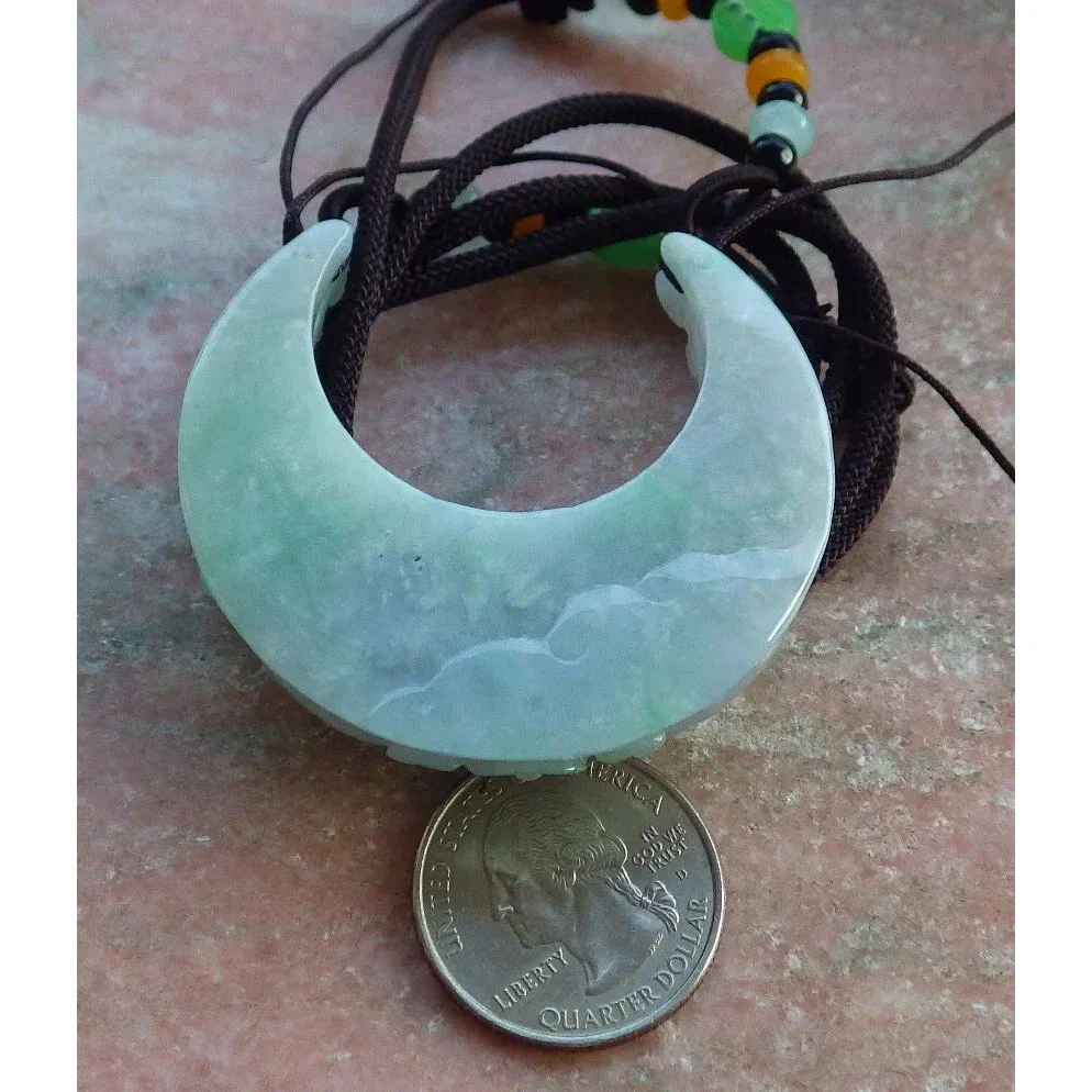 Certified Green Burma Natural A Jade Jadeite Pendant Ruyi Butterfly Necklace - Image 9