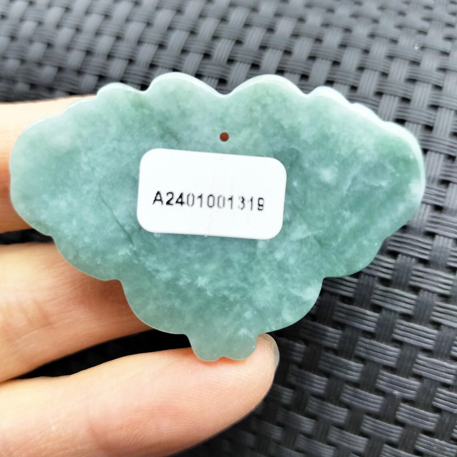 Certified Green Burma Natural Type A Jade Jadeite Carved Butterfly Pendant - Image 3