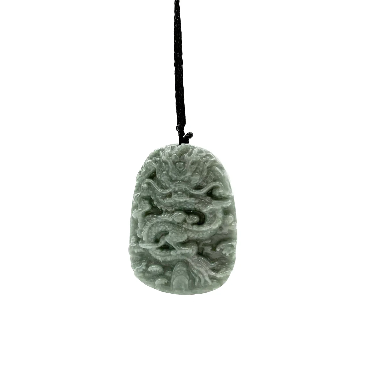 Certified Green Burma Natural Type A Jade Jadeite Carved Dragon Bead Pendant - Image 2