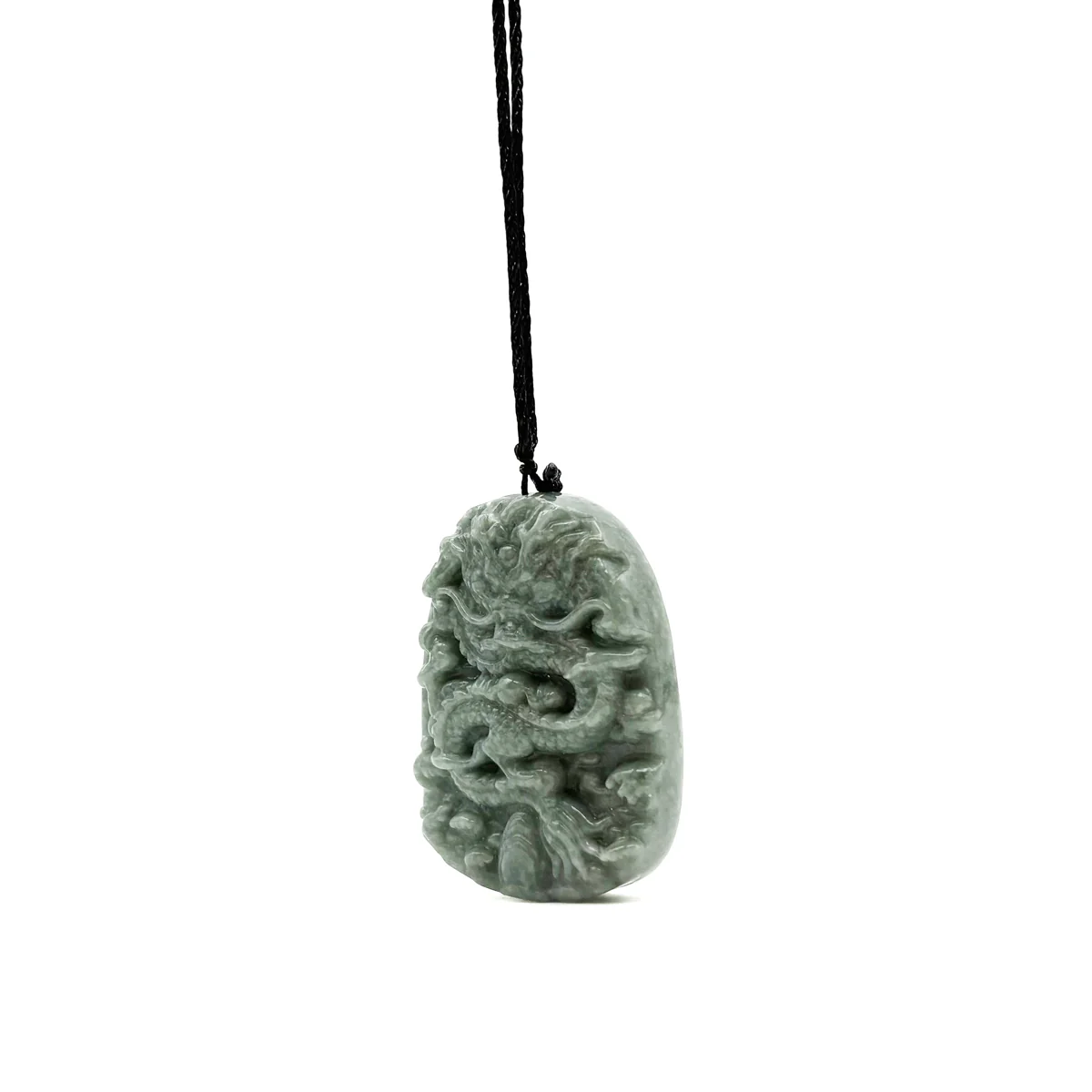 Certified Green Burma Natural Type A Jade Jadeite Carved Dragon Bead Pendant - Image 4