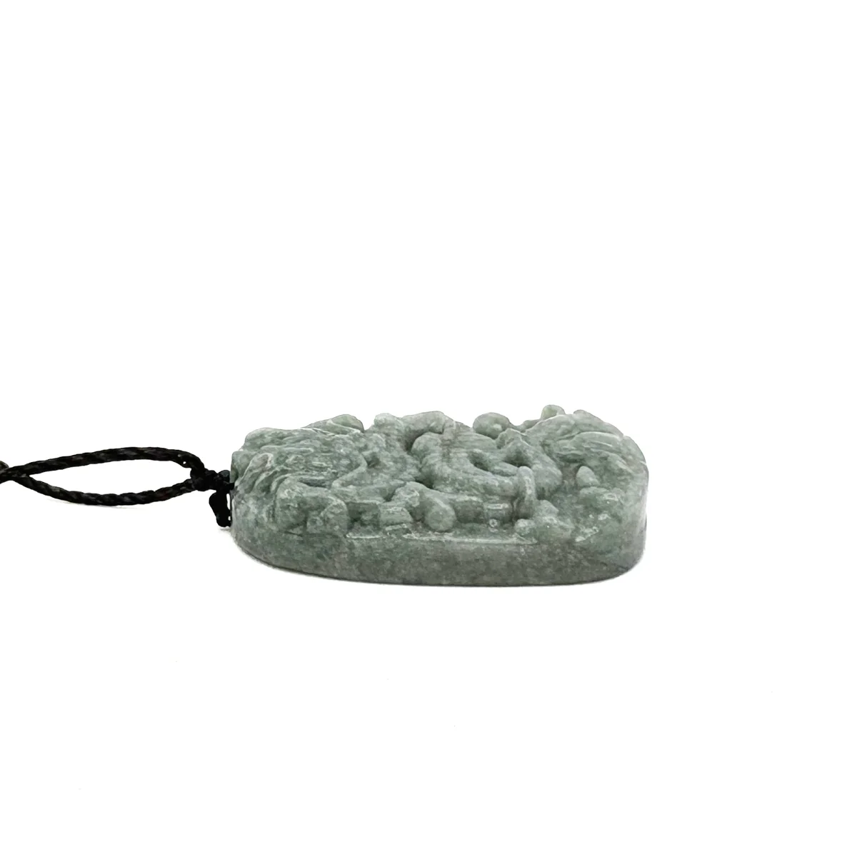 Certified Green Burma Natural Type A Jade Jadeite Carved Dragon Bead Pendant - Image 5