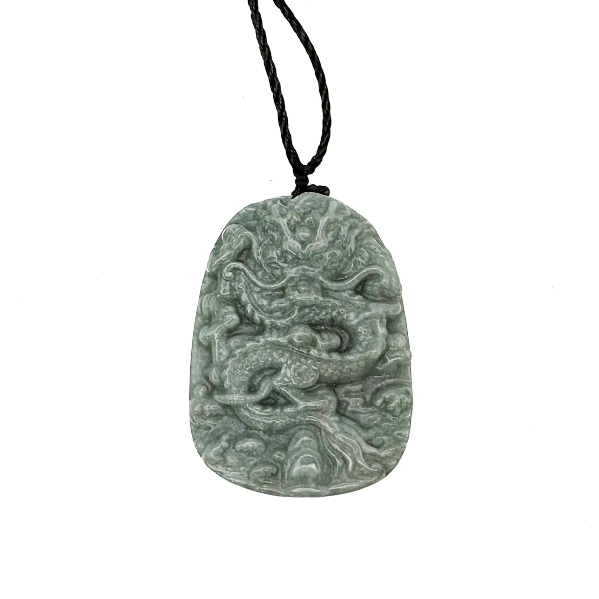 Certified Green Burma Natural Type A Jade Jadeite Carved Dragon Bead Pendant - Image 6