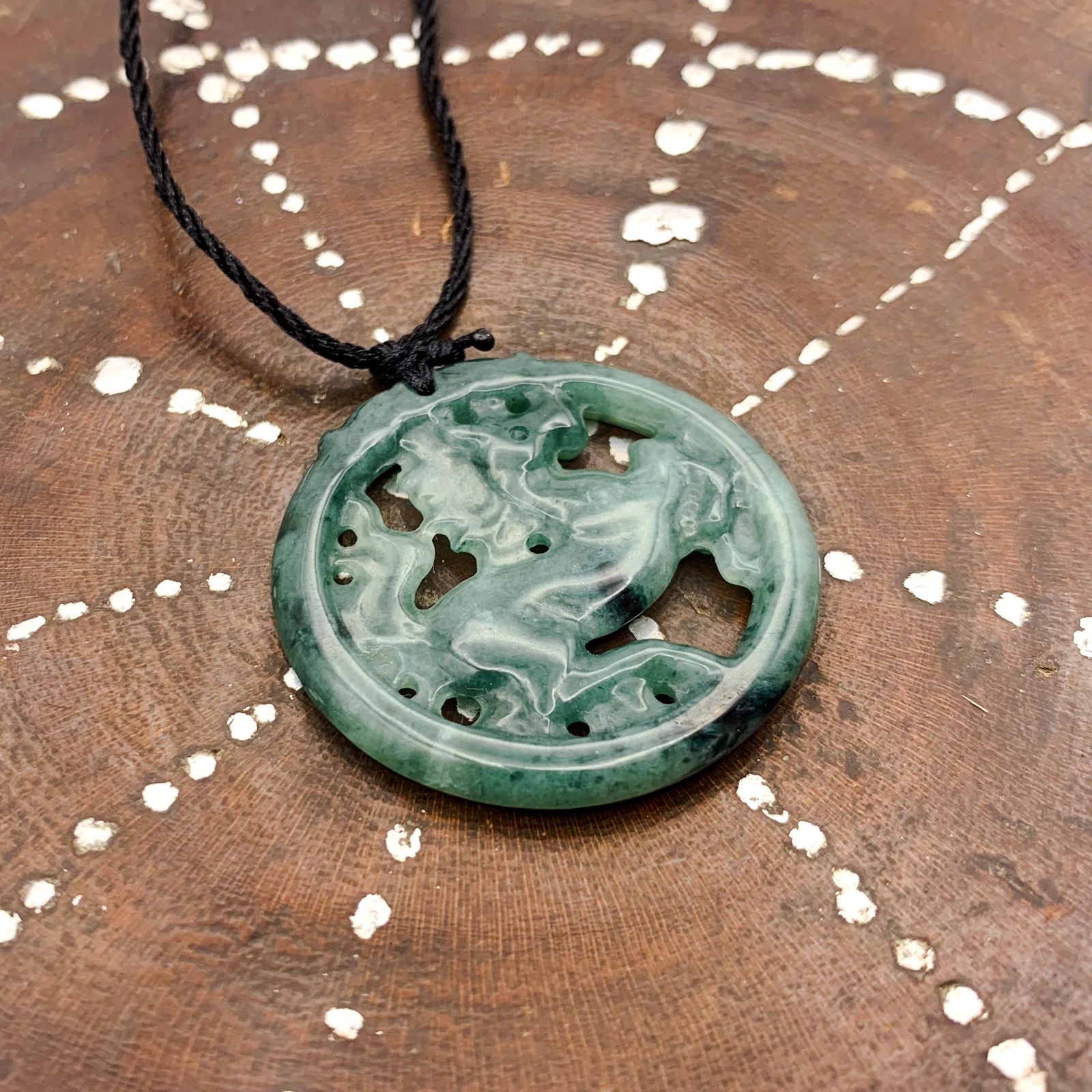 Certified Green Burma Natural Type A Jade Jadeite Carved Horse Pendant - Image 3