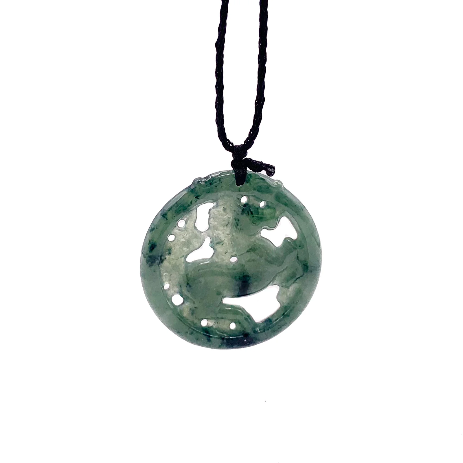 Certified Green Burma Natural Type A Jade Jadeite Carved Horse Pendant - Image 4
