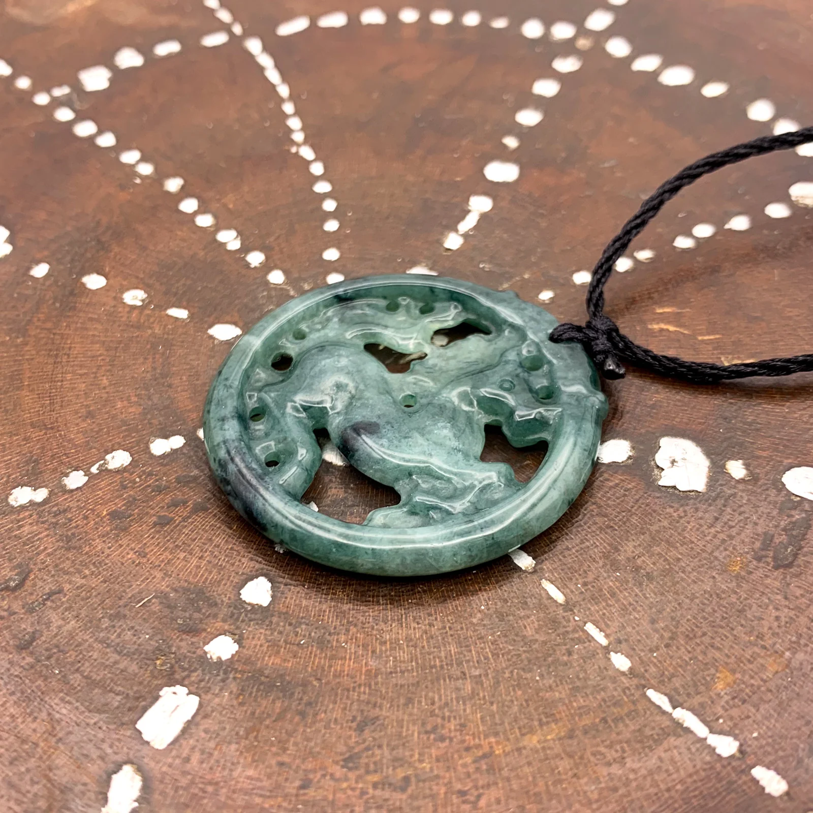 Certified Green Burma Natural Type A Jade Jadeite Carved Horse Pendant - Image 5