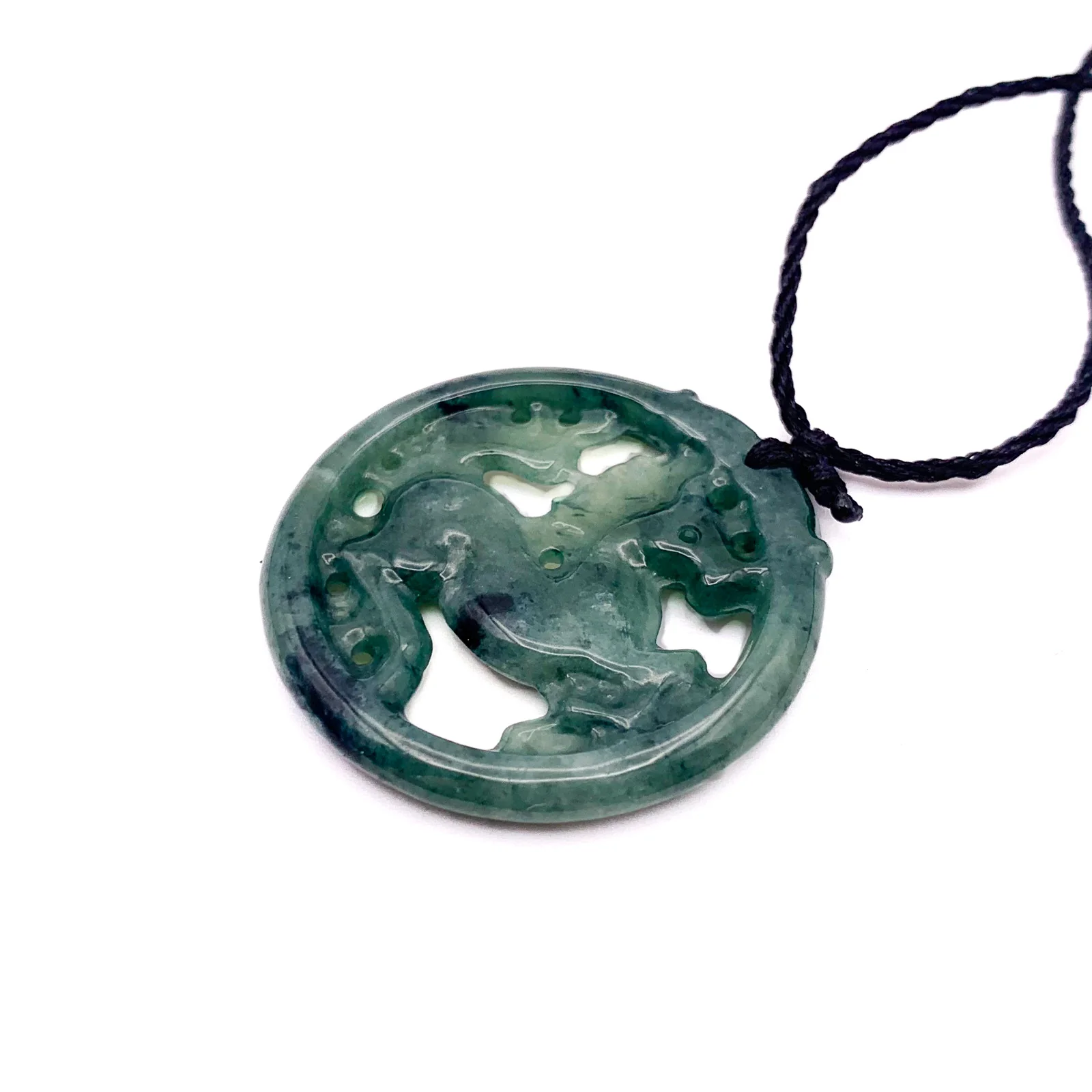 Certified Green Burma Natural Type A Jade Jadeite Carved Horse Pendant - Image 8