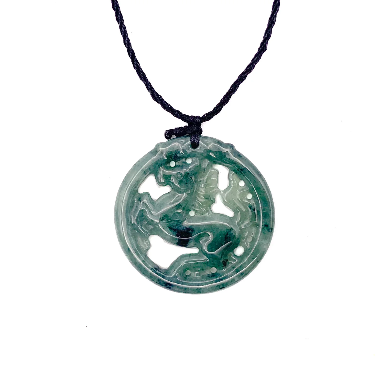 Certified Green Burma Natural Type A Jade Jadeite Carved Horse Pendant - Image 9