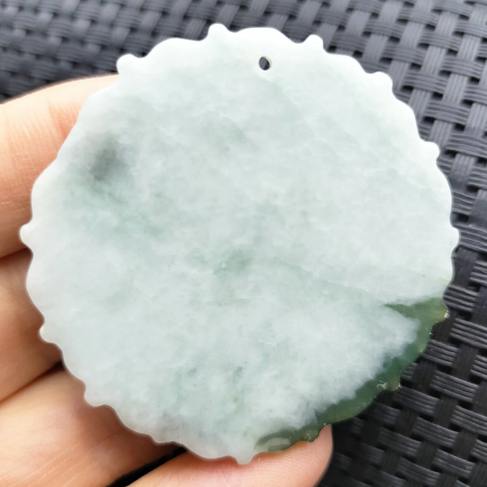 Certified Green Lavender Natural A Jade Jadeite Carved Dragon Phoenix Pendant - Image 5