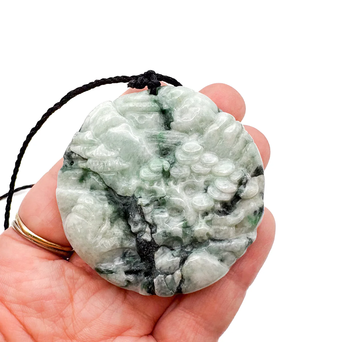 Certified Green Lavender Natural A Jade Jadeite Pendant Landscape Painting Necklace - Image 13