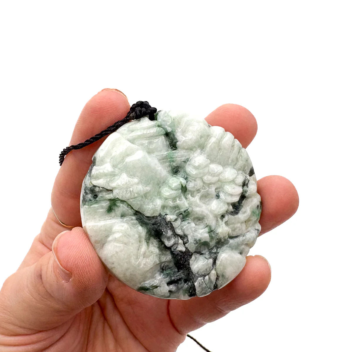 Certified Green Lavender Natural A Jade Jadeite Pendant Landscape Painting Necklace - Image 14
