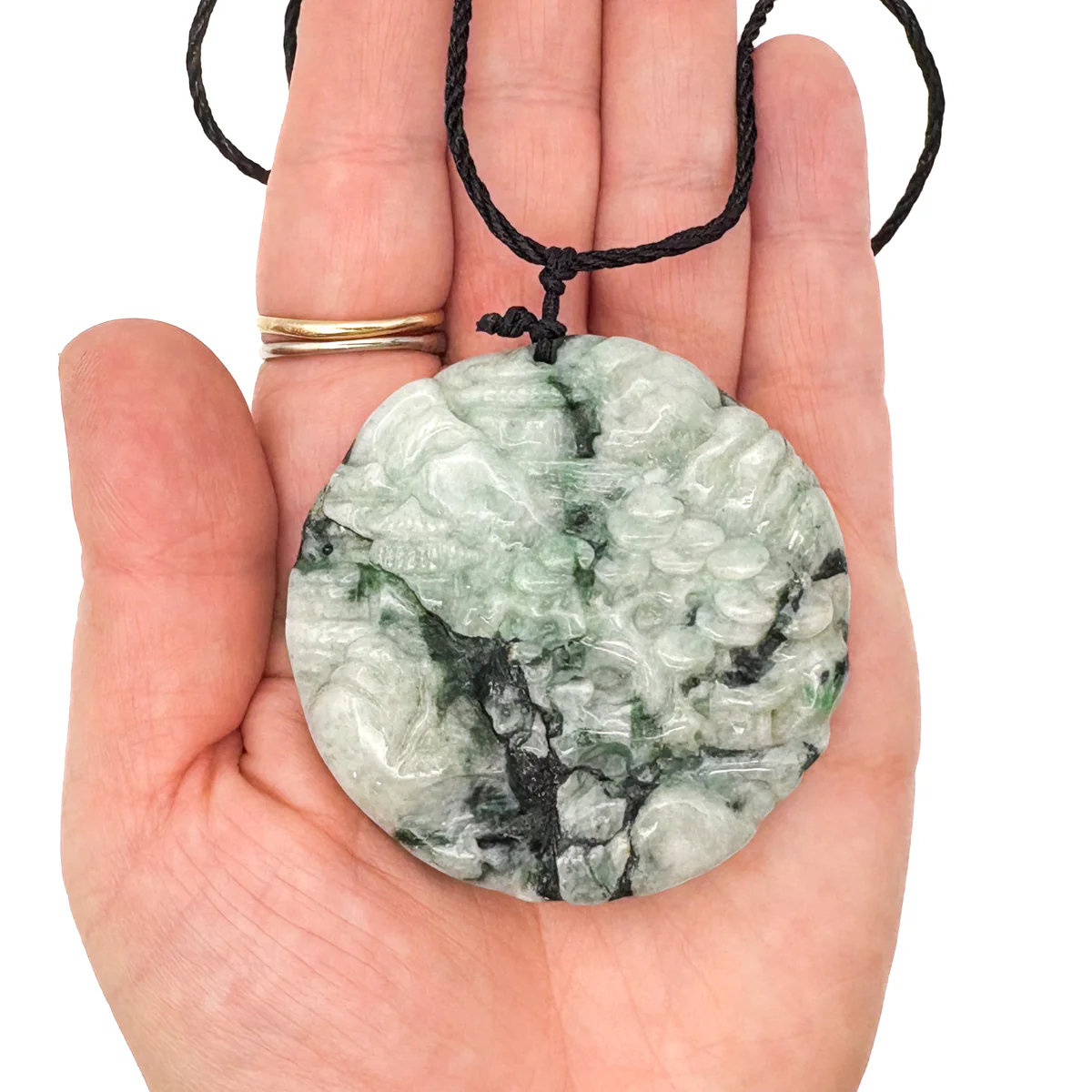 Certified Green Lavender Natural A Jade Jadeite Pendant Landscape Painting Necklace - Image 15
