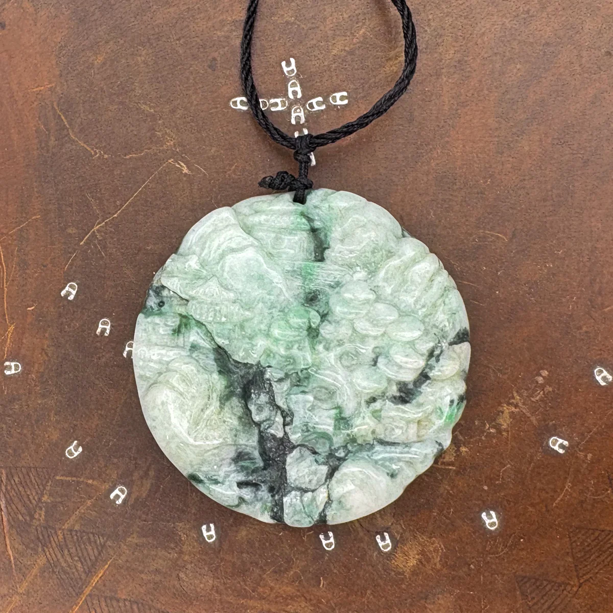 Certified Green Lavender Natural A Jade Jadeite Pendant Landscape Painting Necklace - Image 2