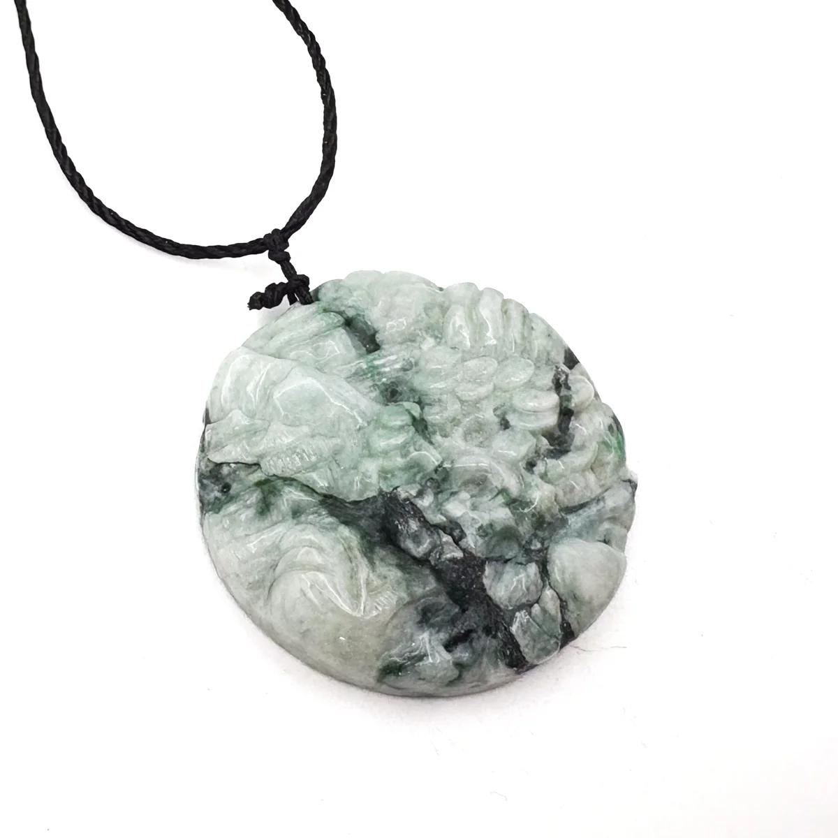 Certified Green Lavender Natural A Jade Jadeite Pendant Landscape Painting Necklace - Image 3
