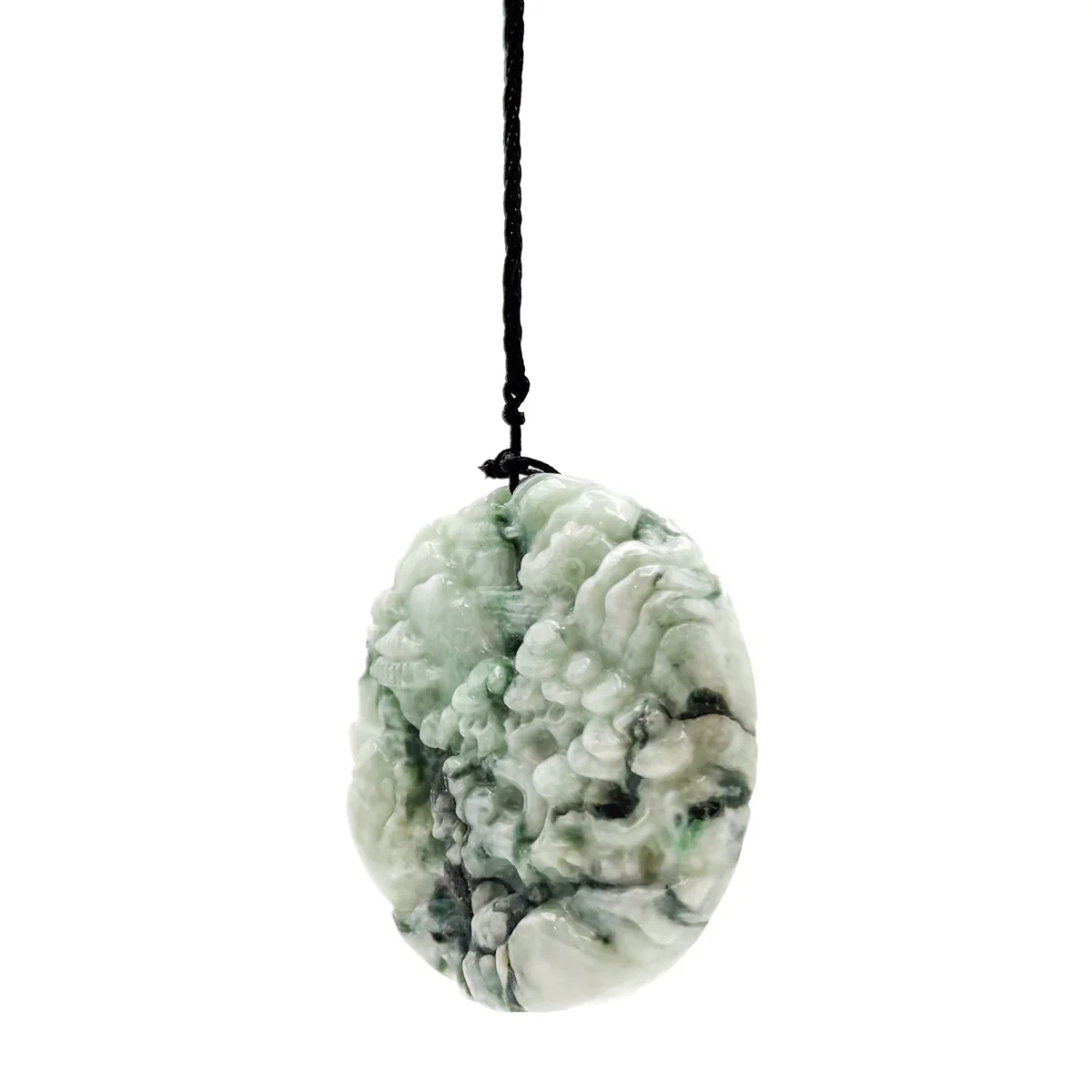 Certified Green Lavender Natural A Jade Jadeite Pendant Landscape Painting Necklace - Image 5