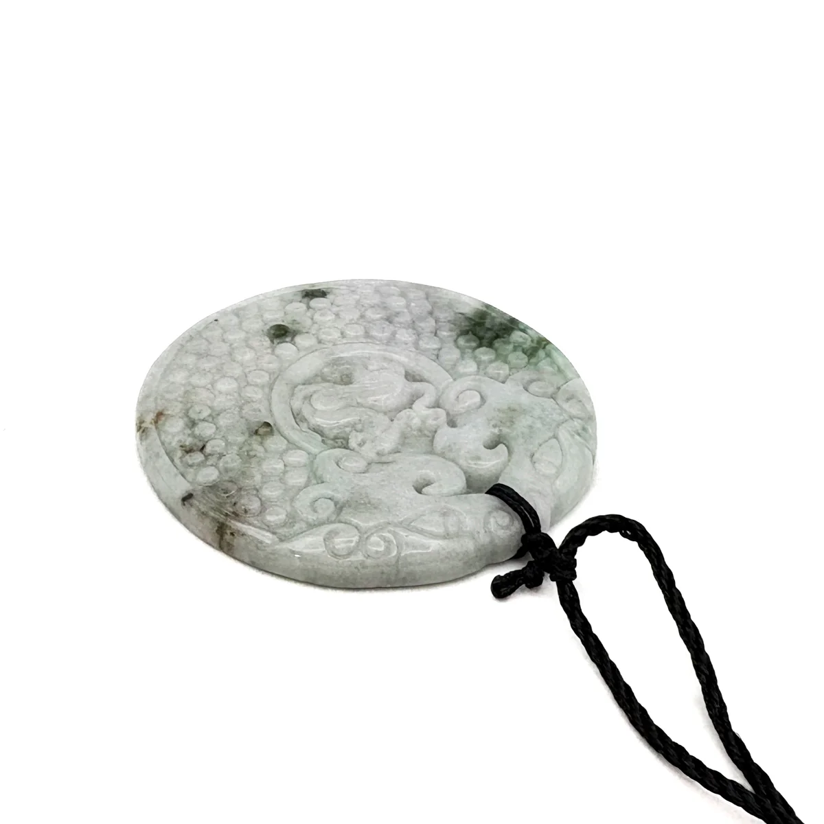 Certified Green Lavender Natural A Jade Jadeite Retro Style Dragon Pi Xi Pendant - Image 10