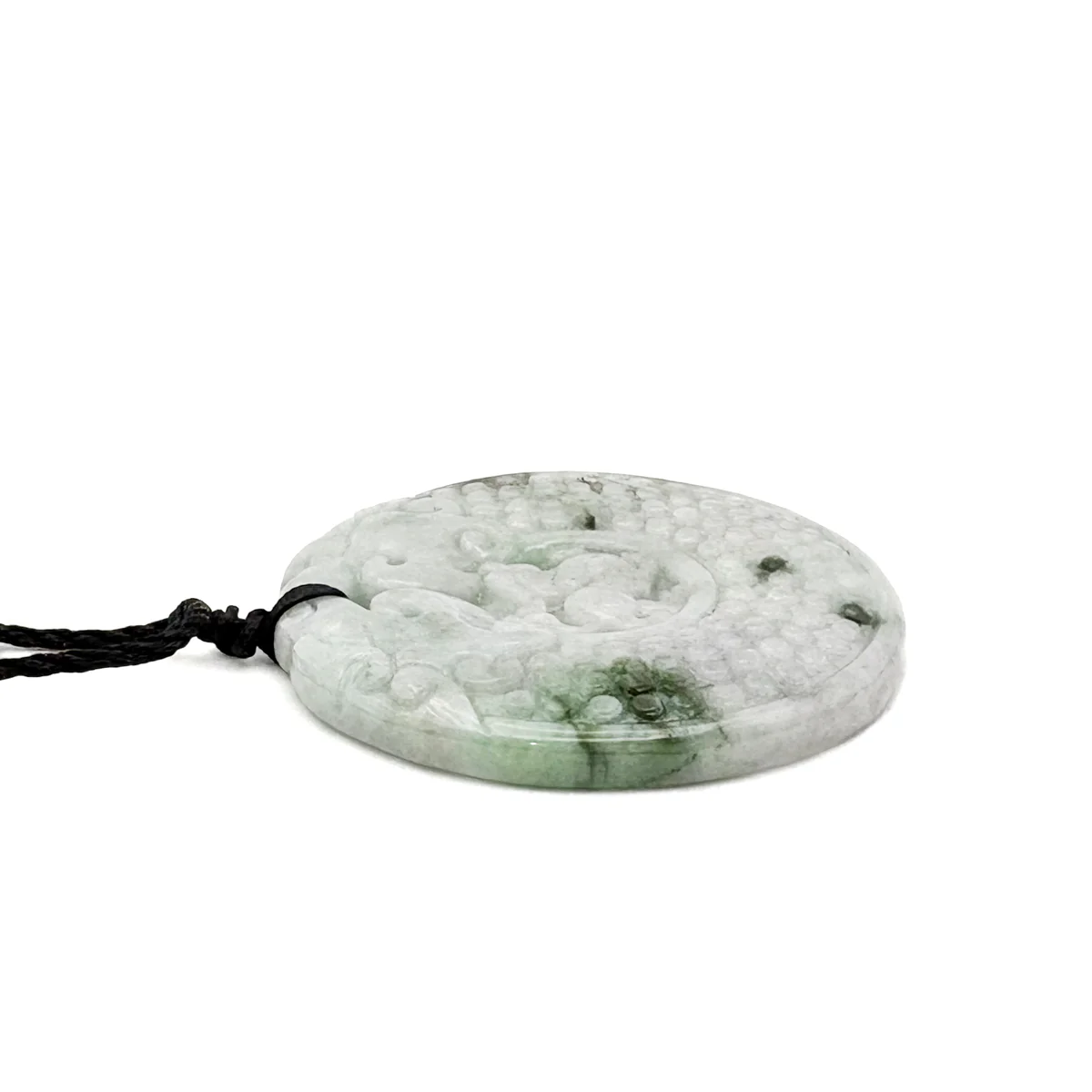 Certified Green Lavender Natural A Jade Jadeite Retro Style Dragon Pi Xi Pendant - Image 5