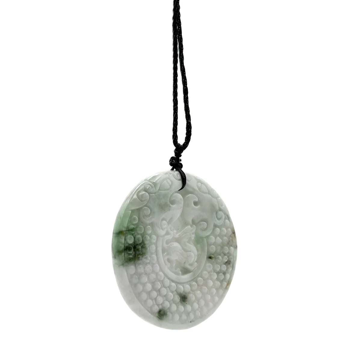 Certified Green Lavender Natural A Jade Jadeite Retro Style Dragon Pi Xi Pendant - Image 8