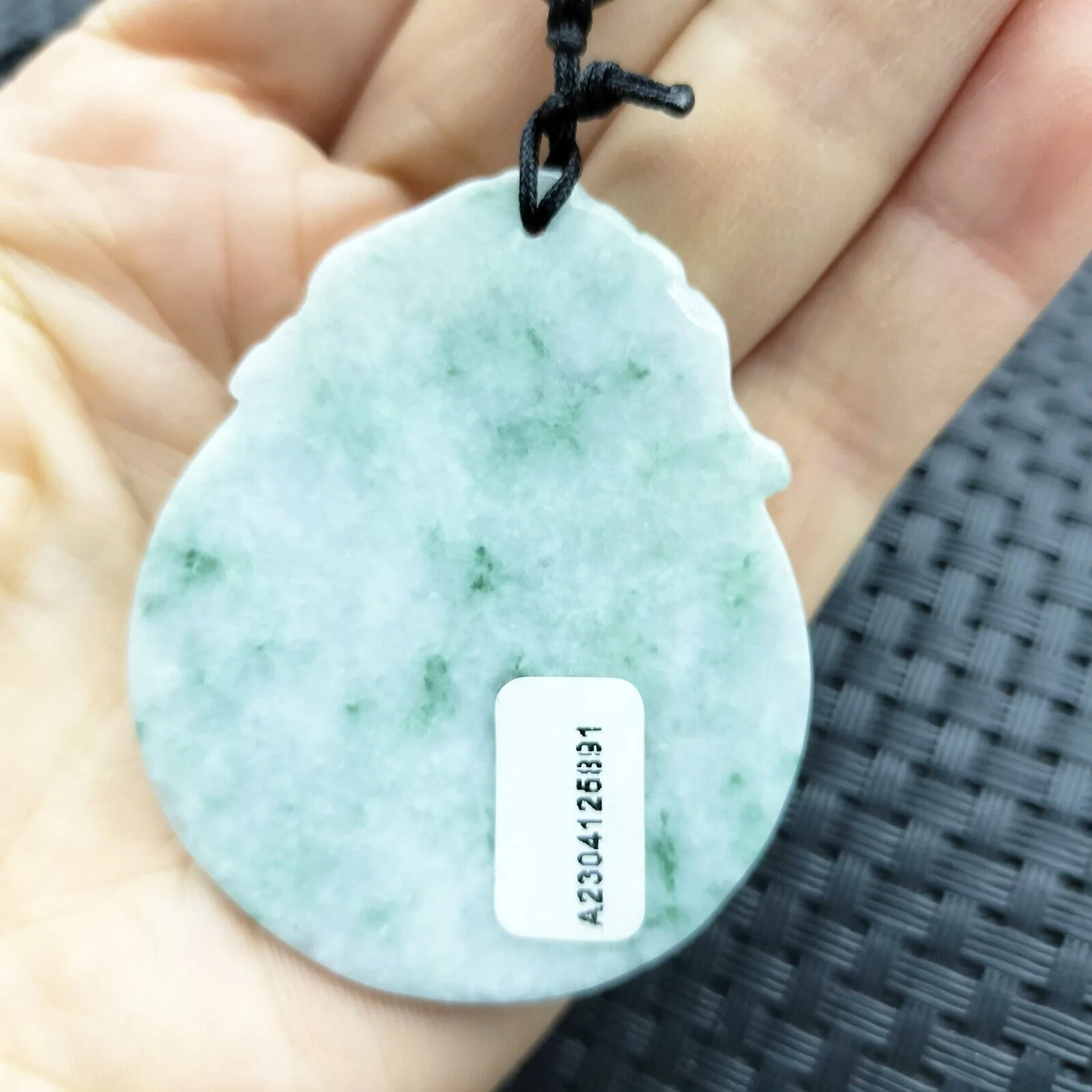 Certified Green Lavender Natural A Jadeite Carved Dragon Bead  Pendant Necklace - Image 6