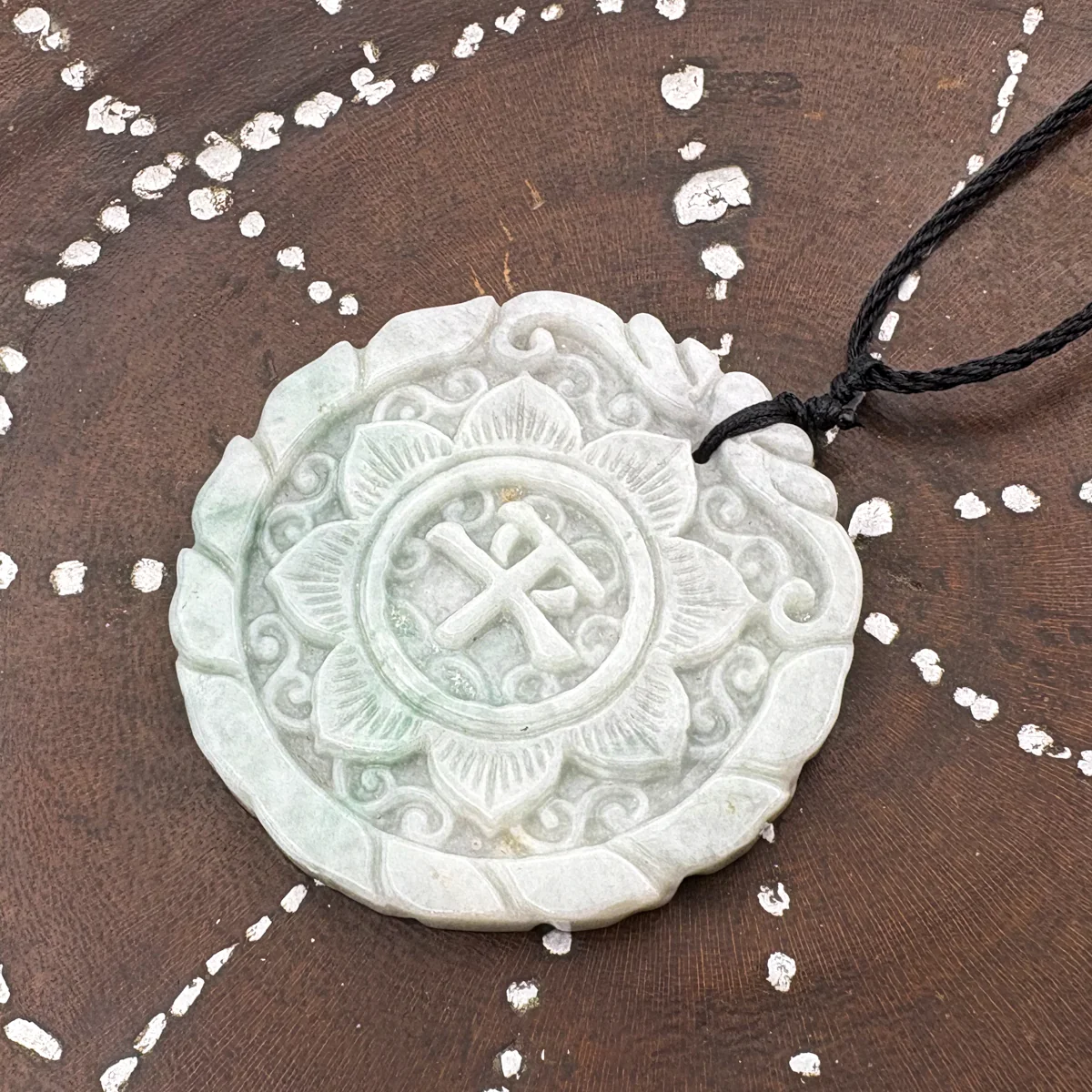 Certified Green Lavender Natural A Jadeite Double Face Flower Yu Symbol Safety Pendant - Image 10