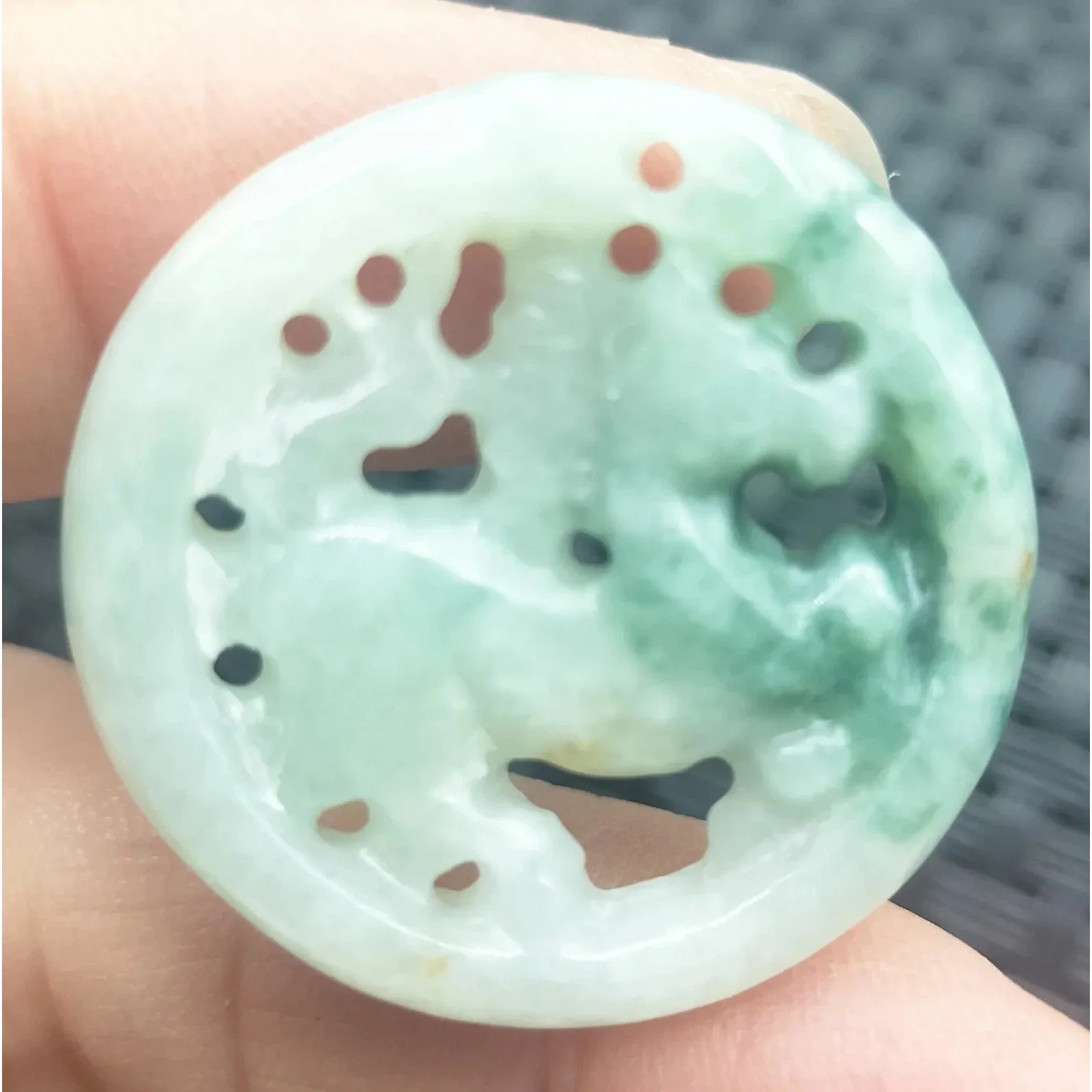 Certified Green Lavender Natural Type A Jade Jadeite Carved Horse Pendant - Image 2