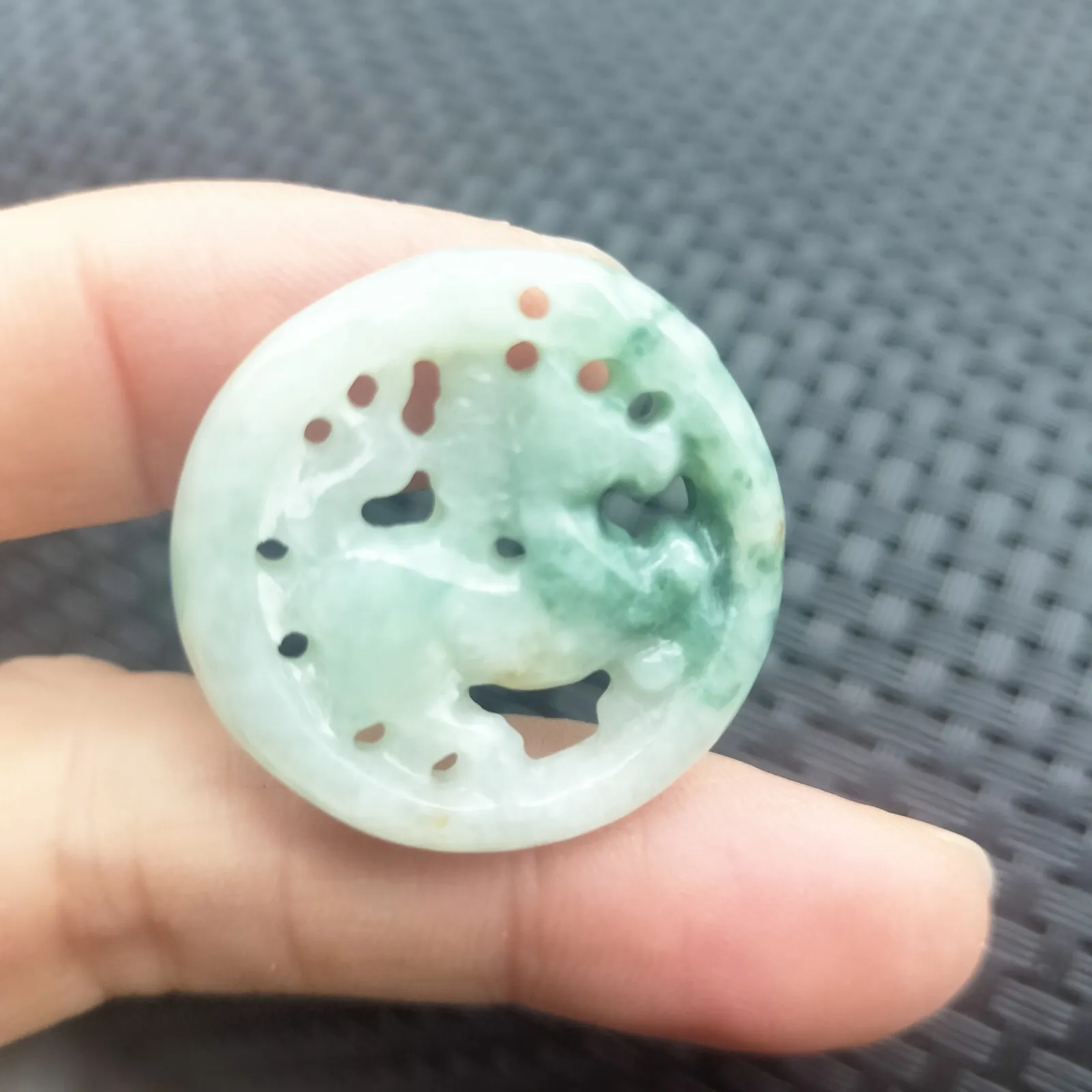 Certified Green Lavender Natural Type A Jade Jadeite Carved Horse Pendant - Image 3