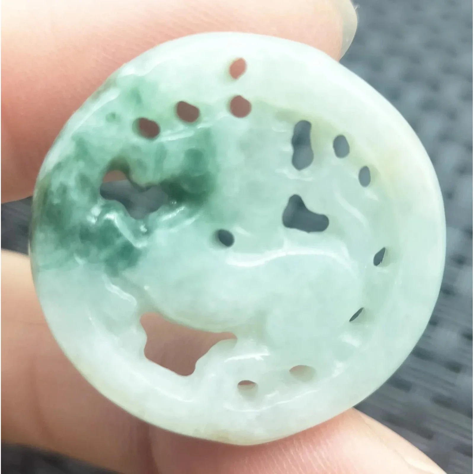 Certified Green Lavender Natural Type A Jade Jadeite Carved Horse Pendant - Image 5