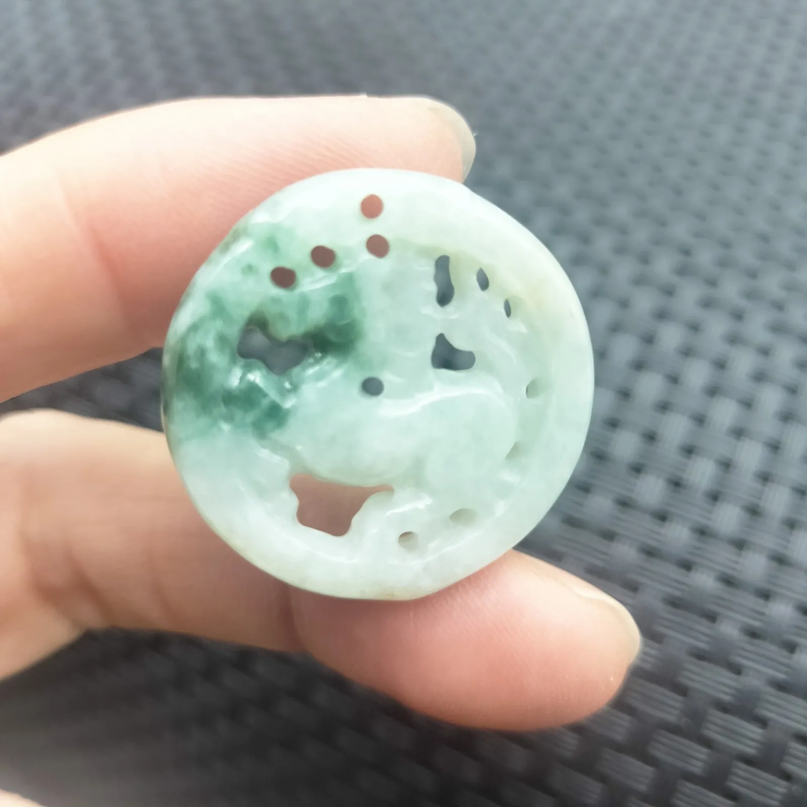 Certified Green Lavender Natural Type A Jade Jadeite Carved Horse Pendant - Image 6