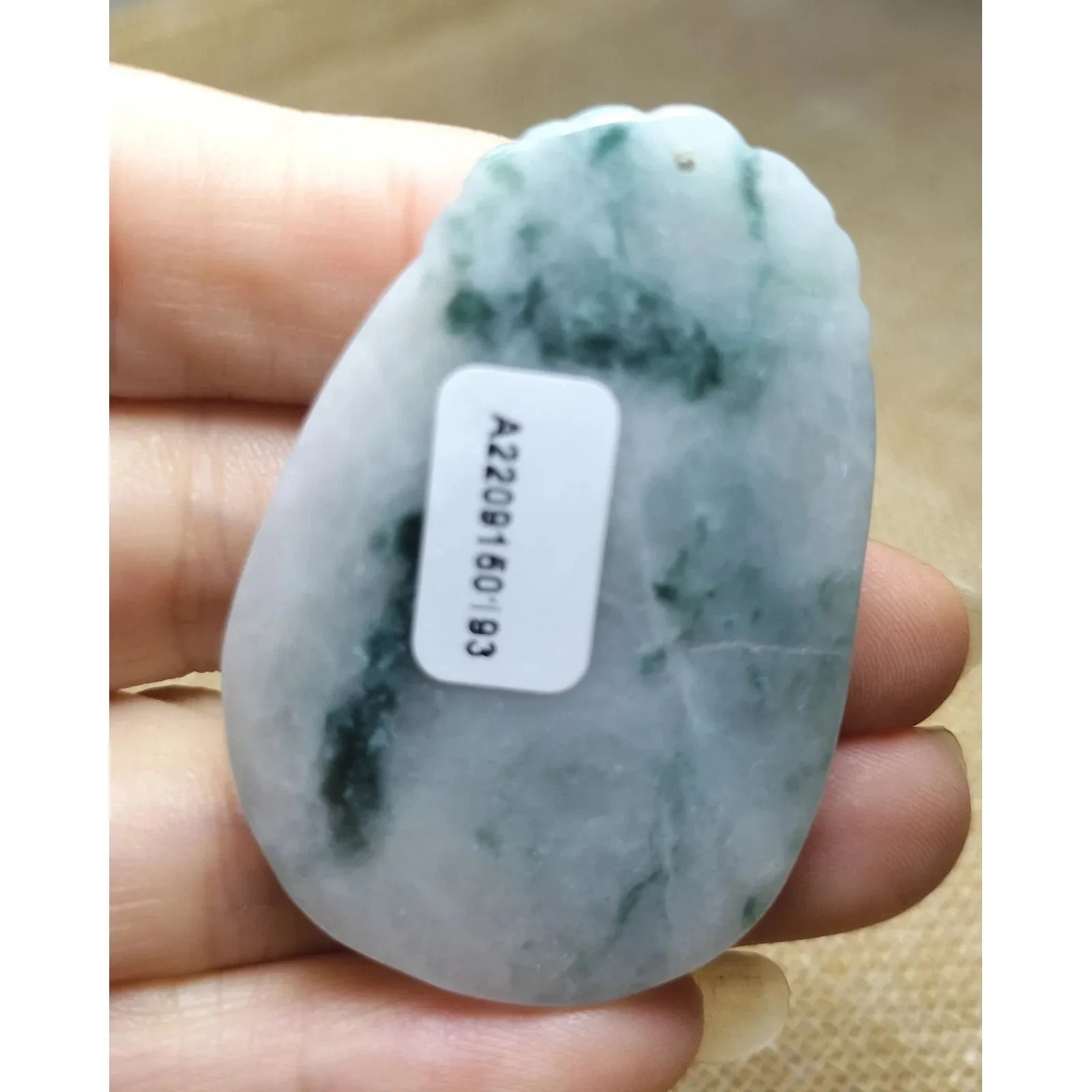 Certified Green Lavender Natural Type A Jadeite Carved Dragon Bead Pendant - Image 4