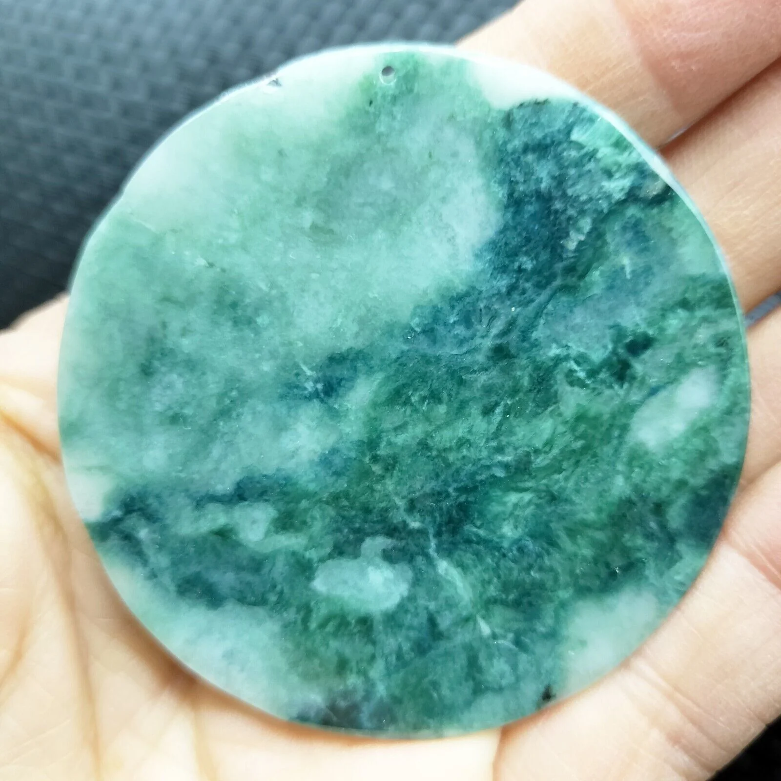 Certified Green Lavender Natural Type A Jadeite Carved Dragon Bead Pendant - Image 4