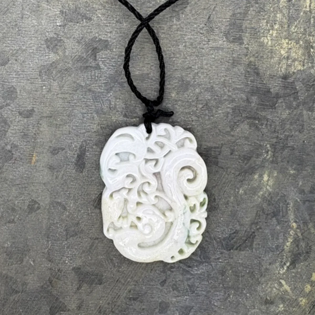 Certified Green Lavender Natural Type A Jadeite Carved Dragon Phoenix Pendant Necklace - Image 5