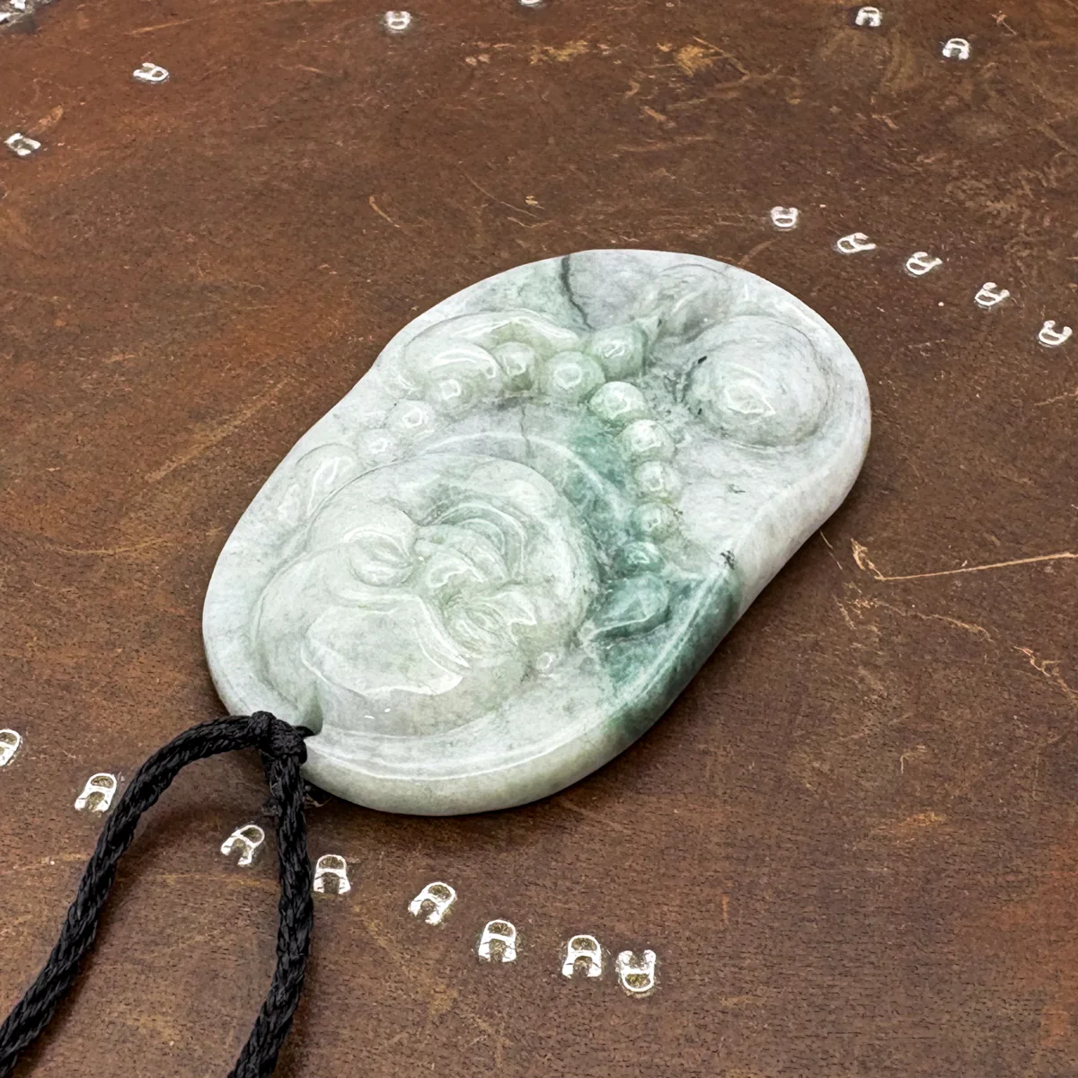 Certified Green Lavender Natural Type A Jadeite Carved Happy Buddha God Pendant Necklace - Image 7