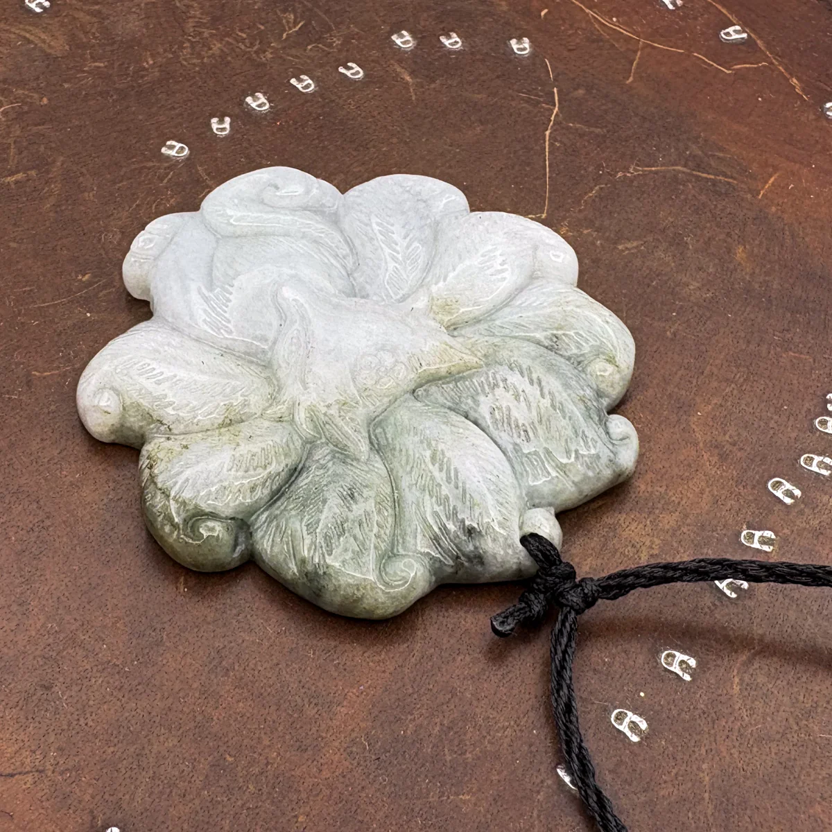Certified Green Lavender Natural Type A Jadeite Nine-Tailed Fox Pendant - Image 5