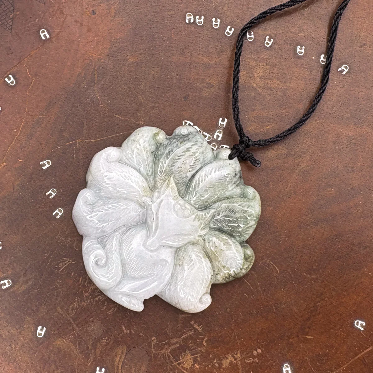 Certified Green Lavender Natural Type A Jadeite Nine-Tailed Fox Pendant - Image 7