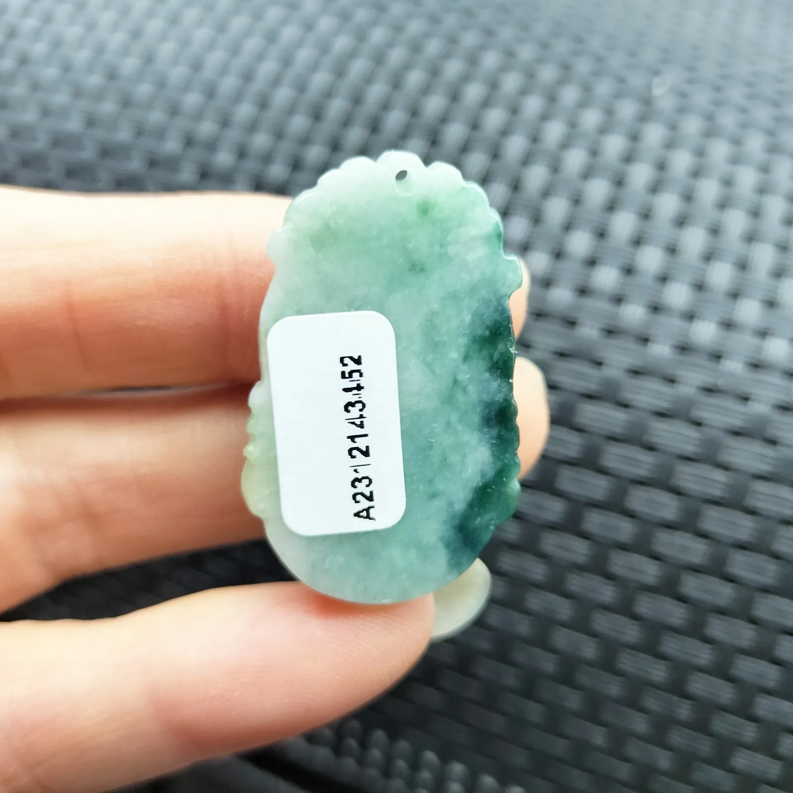 Certified Green Lavender Natural Type A Jadeite Rooster Cock Hen YuanBao Pendant - Image 4