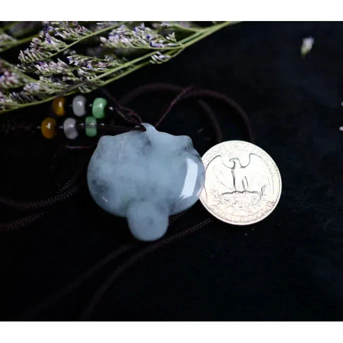 Certified Green Natural 100% A Jade Jadeite Pendant Tiger Head - Image 6