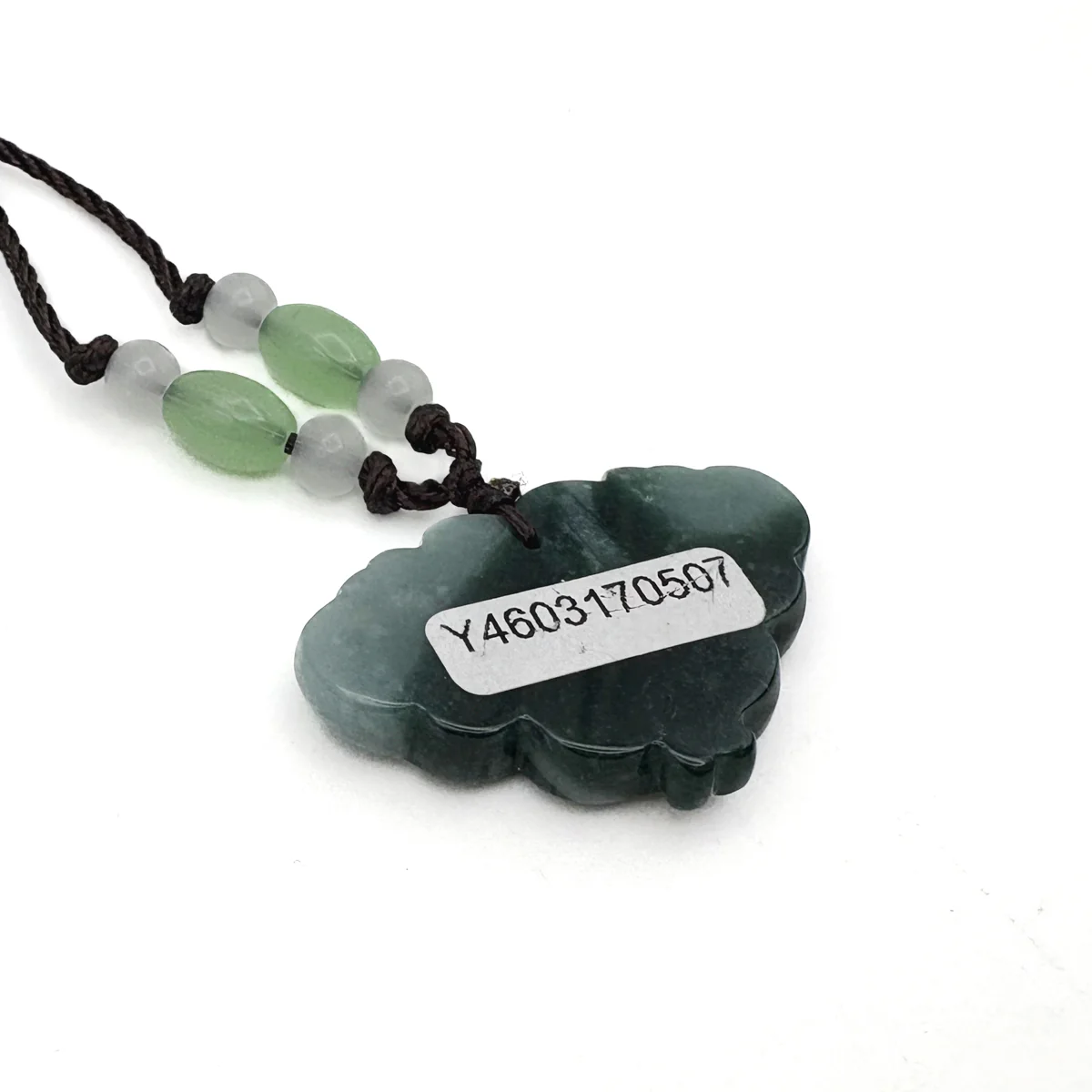 Certified Green Natural A Jade Jadeite Carved Butterfly Ruyi Pendant - Image 9