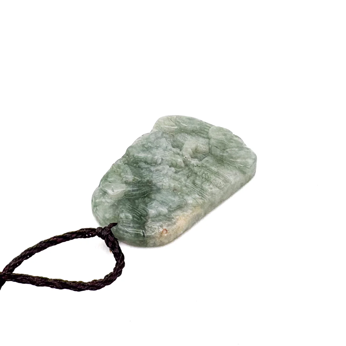 Certified Green Natural A Jade Jadeite Carved Pendant Landscape Painting Necklace - Image 11