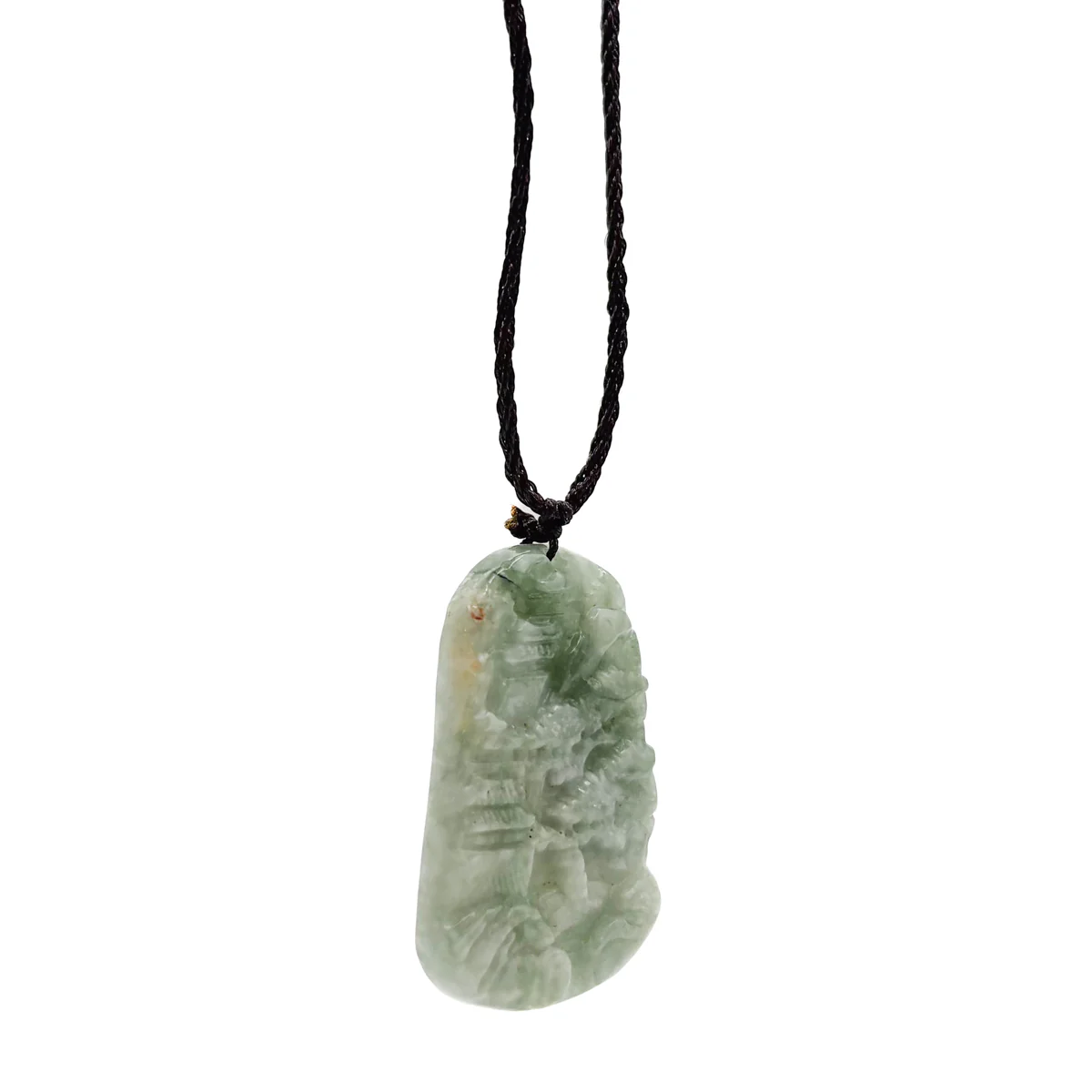 Certified Green Natural A Jade Jadeite Carved Pendant Landscape Painting Necklace - Image 9
