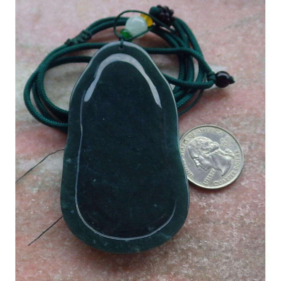 Certified Green Natural A Jade Jadeite Pendant Dragon Guanyin Kwan Yin Necklace - Image 9
