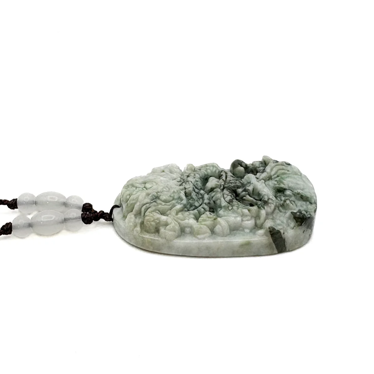 Certified Green Natural A Jade Jadeite Pendant Dragon Ruyi Pendant - Image 10