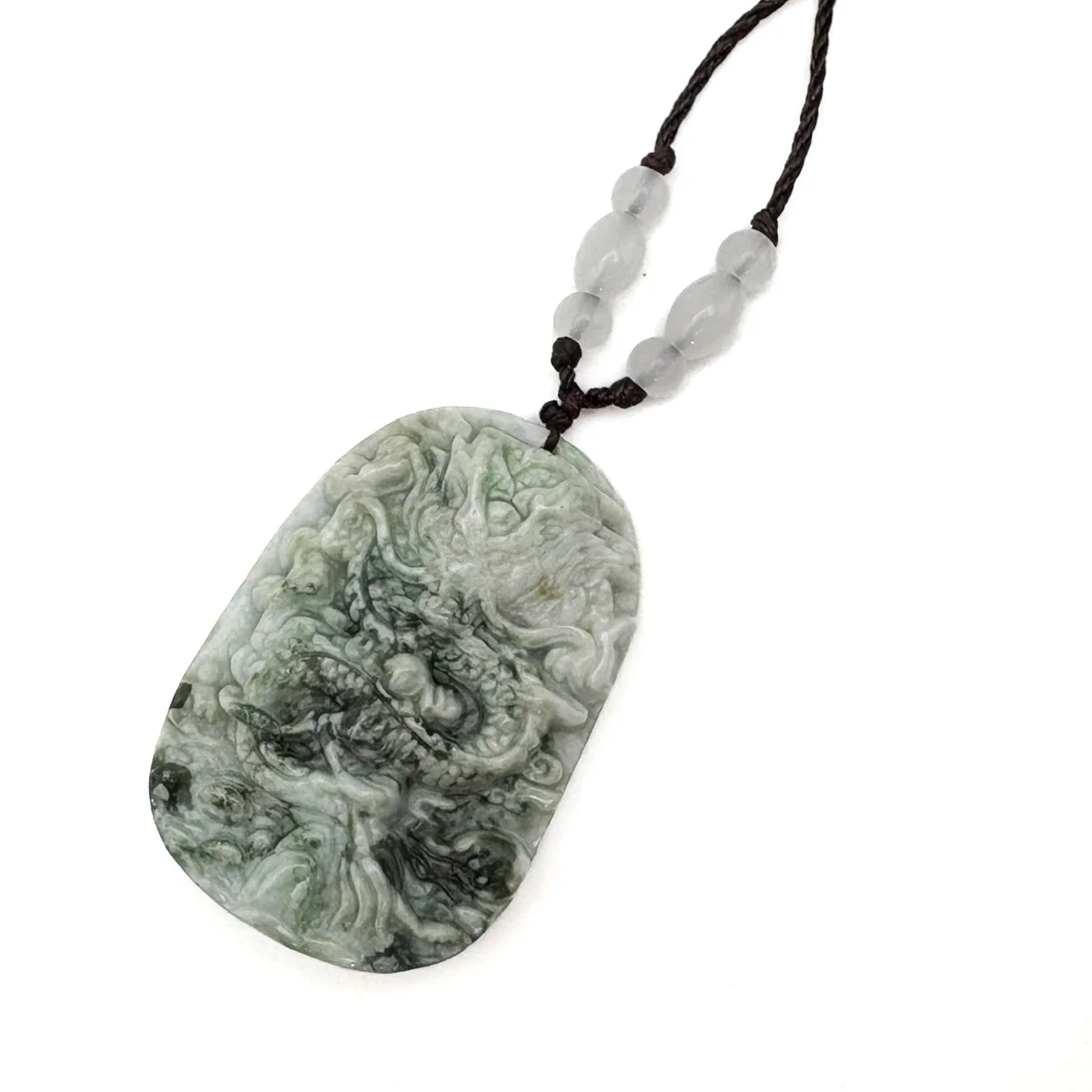 Certified Green Natural A Jade Jadeite Pendant Dragon Ruyi Pendant - Image 4