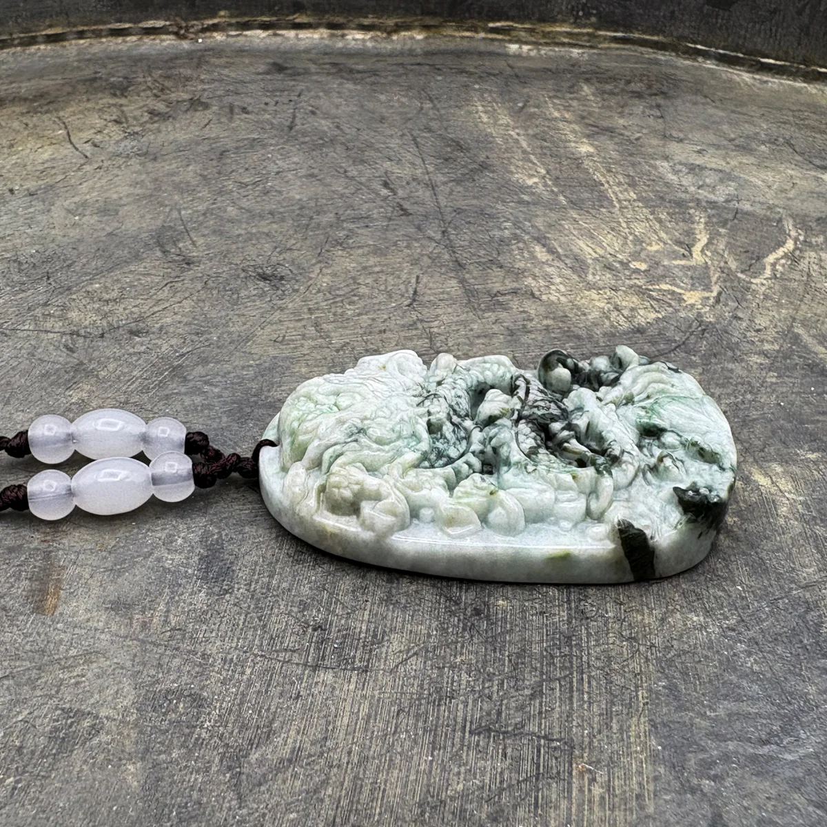 Certified Green Natural A Jade Jadeite Pendant Dragon Ruyi Pendant - Image 5