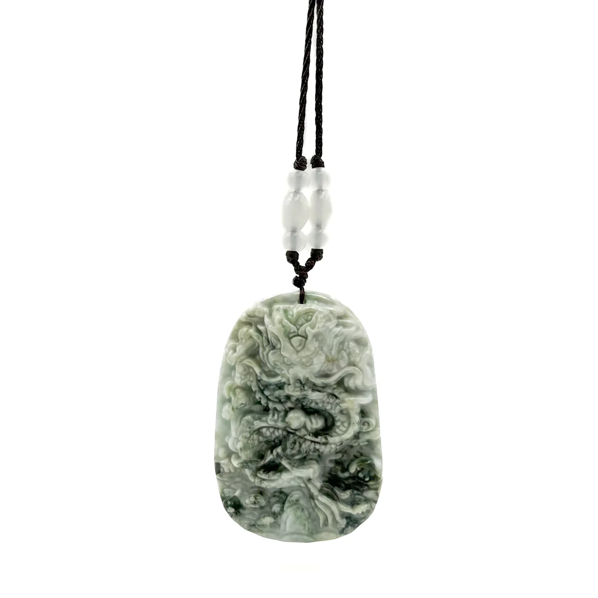 Certified Green Natural A Jade Jadeite Pendant Dragon Ruyi Pendant - Image 6