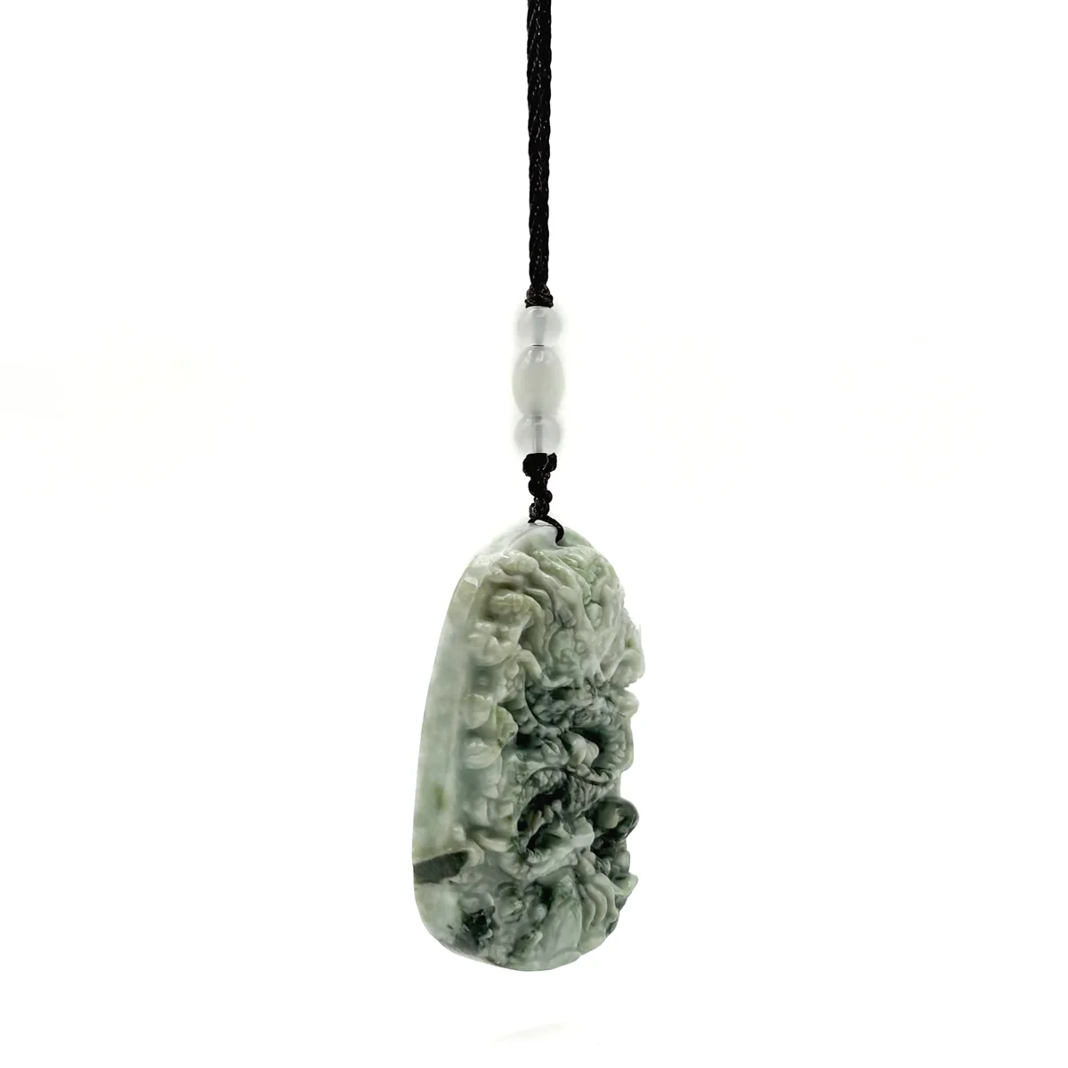 Certified Green Natural A Jade Jadeite Pendant Dragon Ruyi Pendant - Image 7