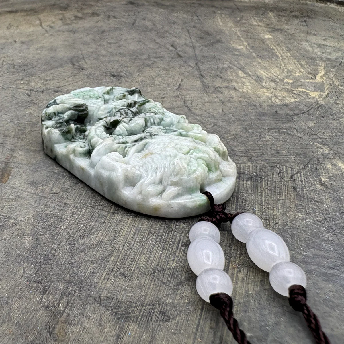 Certified Green Natural A Jade Jadeite Pendant Dragon Ruyi Pendant - Image 8