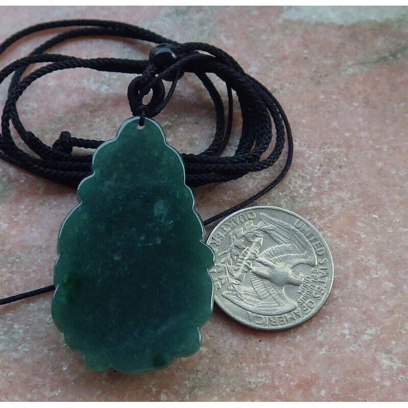 Certified Green Natural A Jade Jadeite Pendant Rose Ruyi Flower Necklace - Image 4