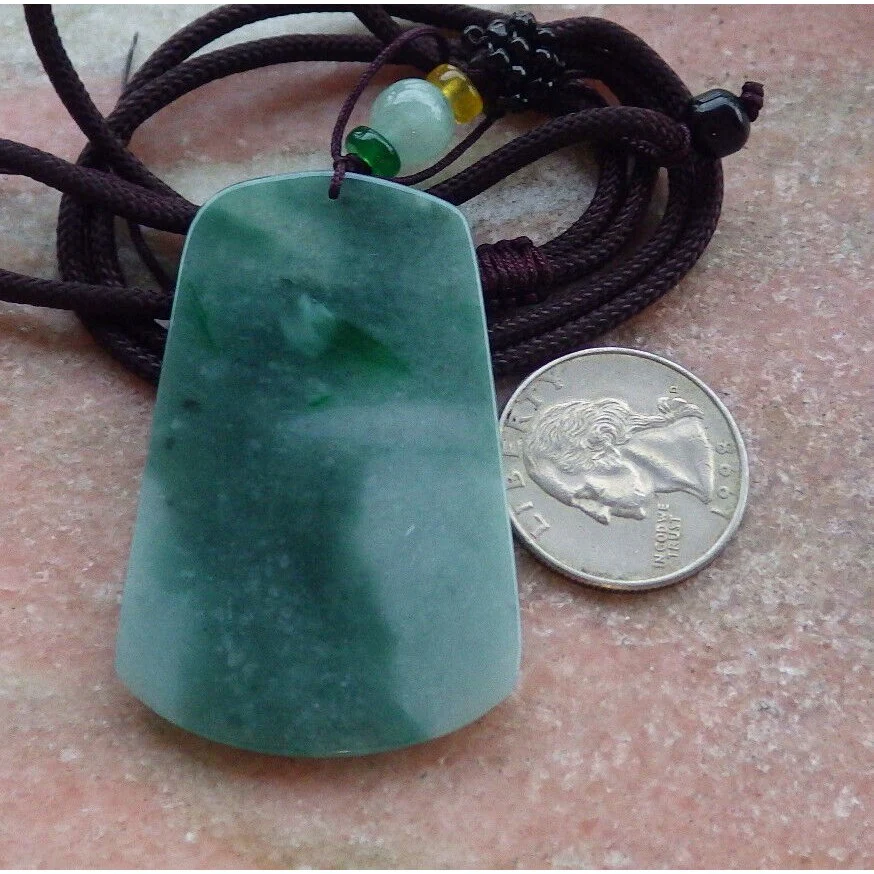 Certified Green Natural A Jade Pendant Bird Phoenix Flower Necklace - Image 7