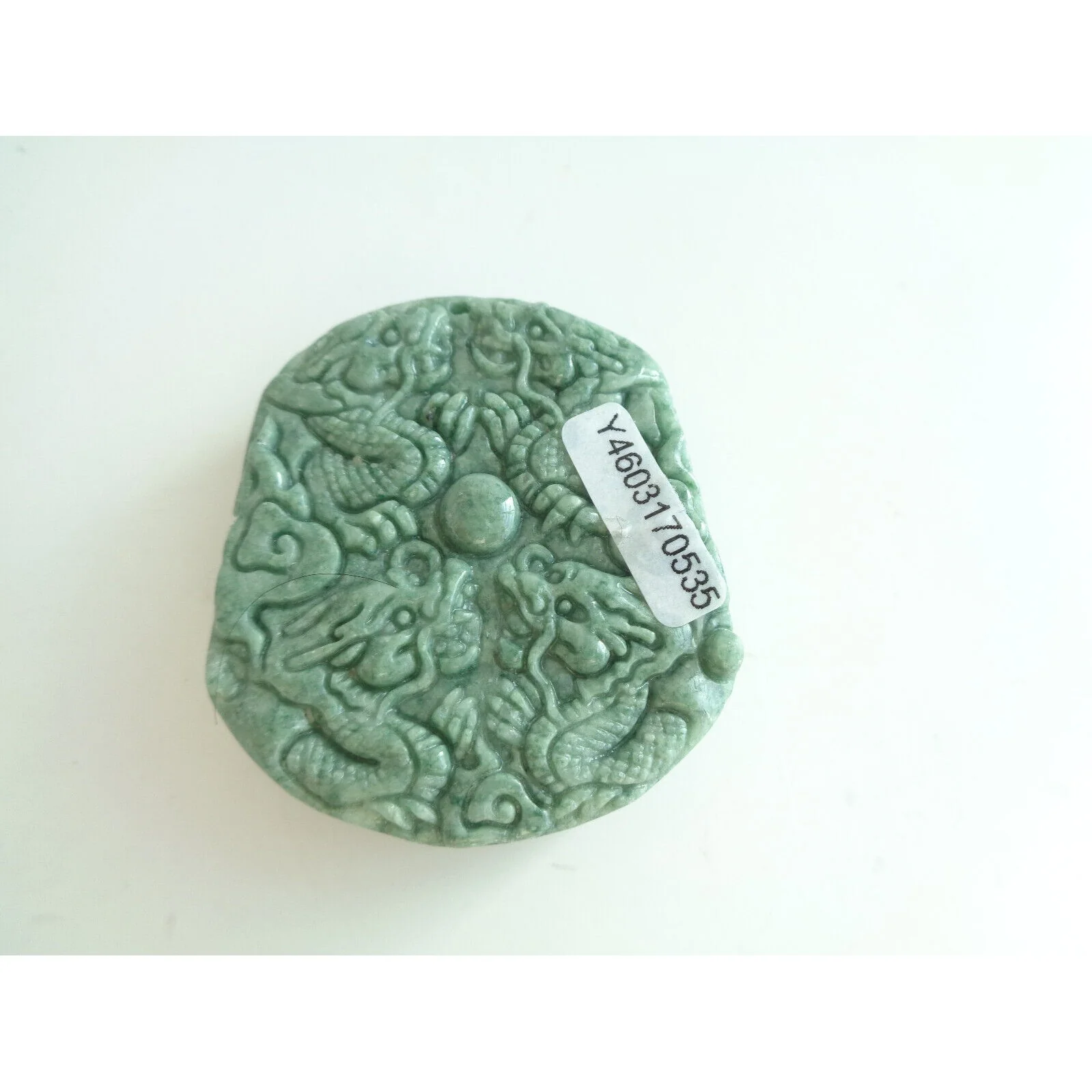 Certified Green Natural A Jadeite Guanyin Kwan Yin God Nine Dragon Pendant - Image 2
