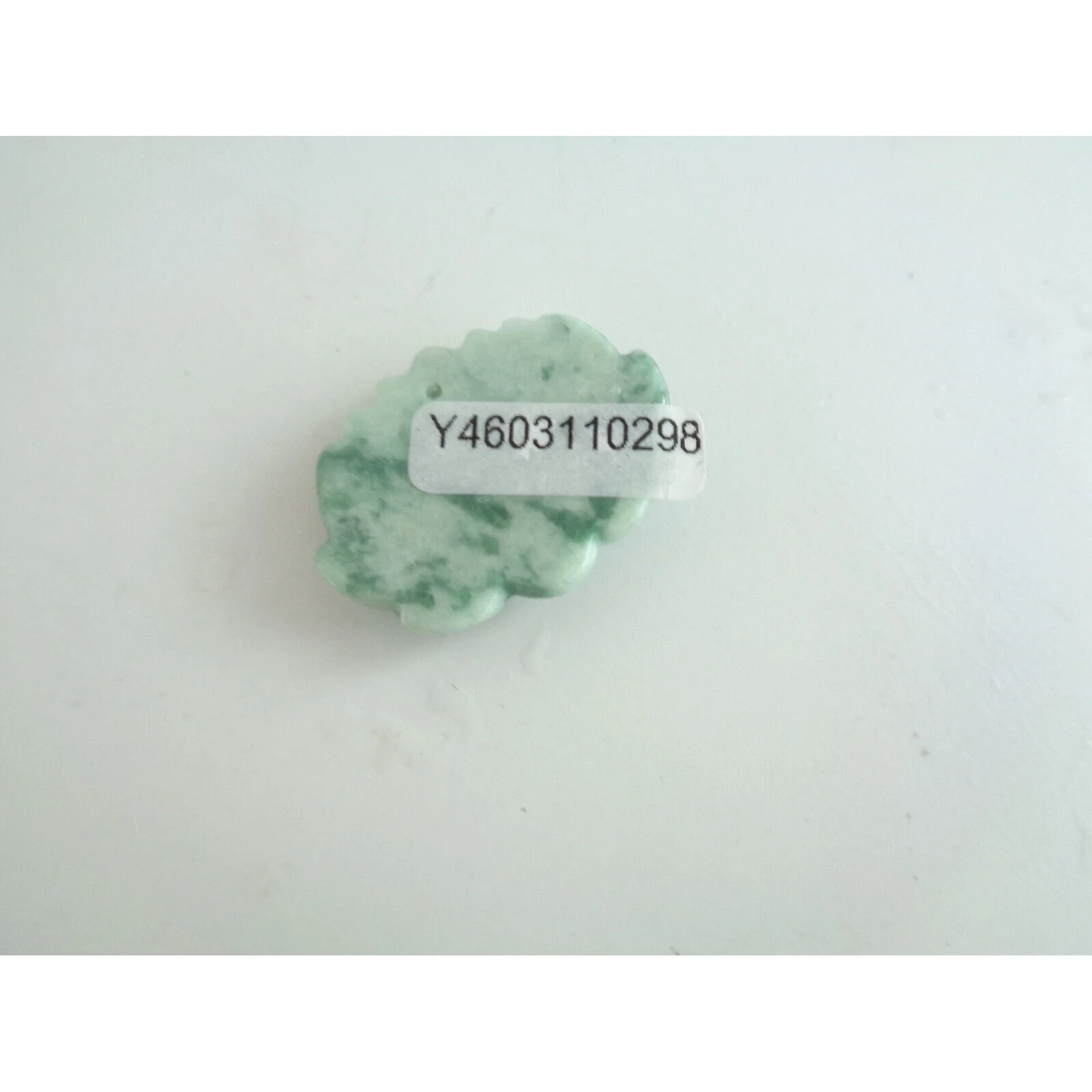 Certified Green Natural Jade Jadeite Carved Lotus Flower Pendant Grade A - Image 2