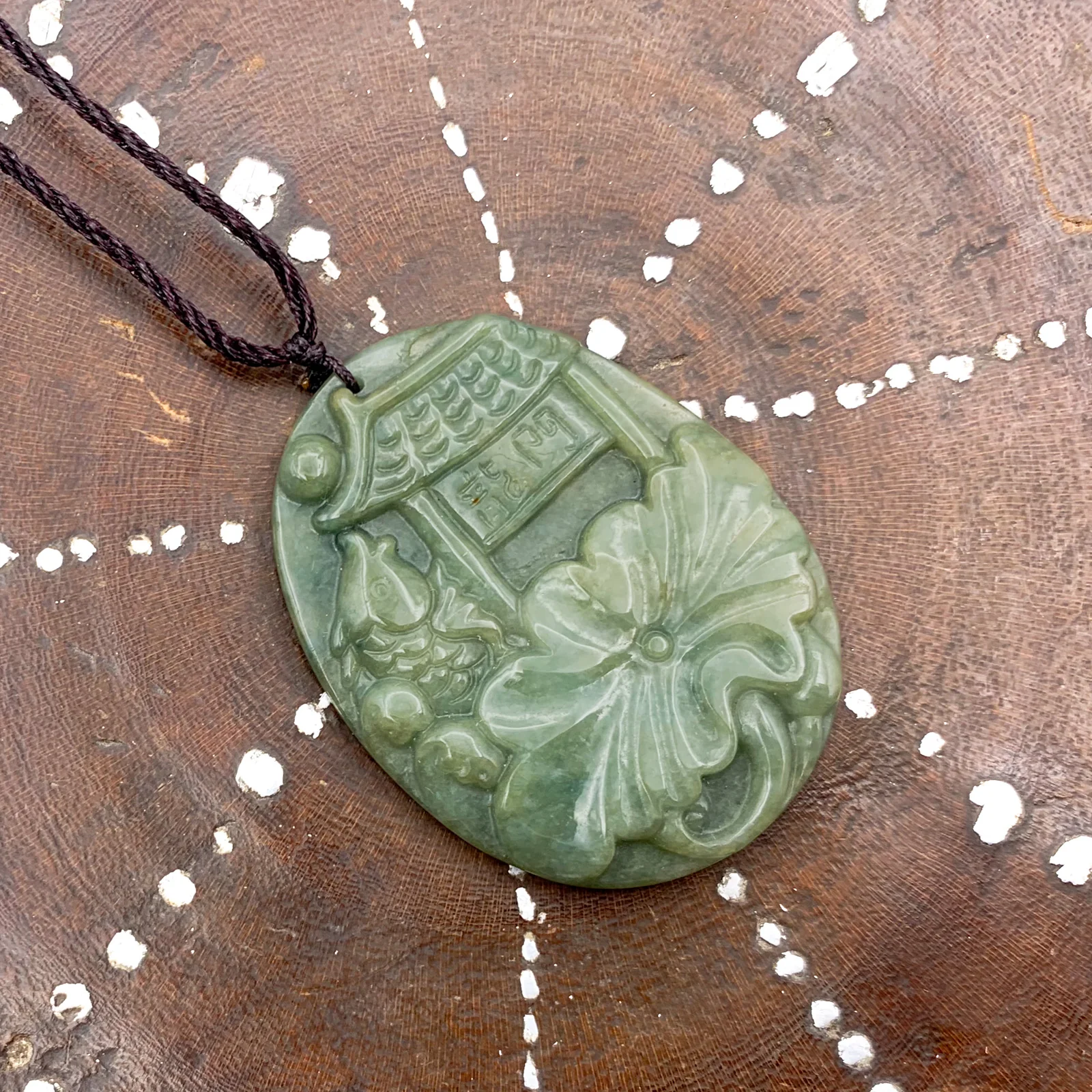 Certified Green Natural Type A Jade Jadeite Carp Fish Jump The Dragon Gate Pendant Necklace - Image 3